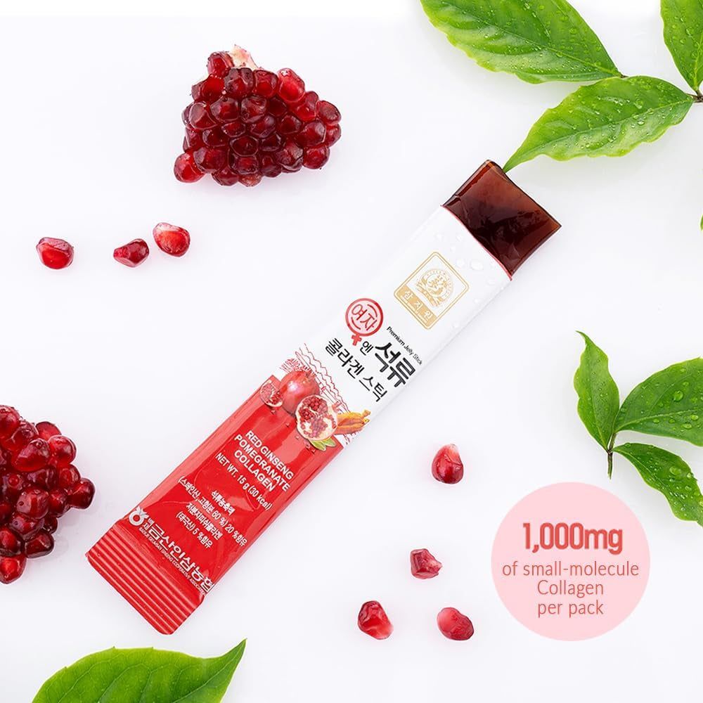 Vtelor Pomegranate Collagen Jelly Stick – 30 Sticks (5 Packs) | Skin, Hair & Nail Support