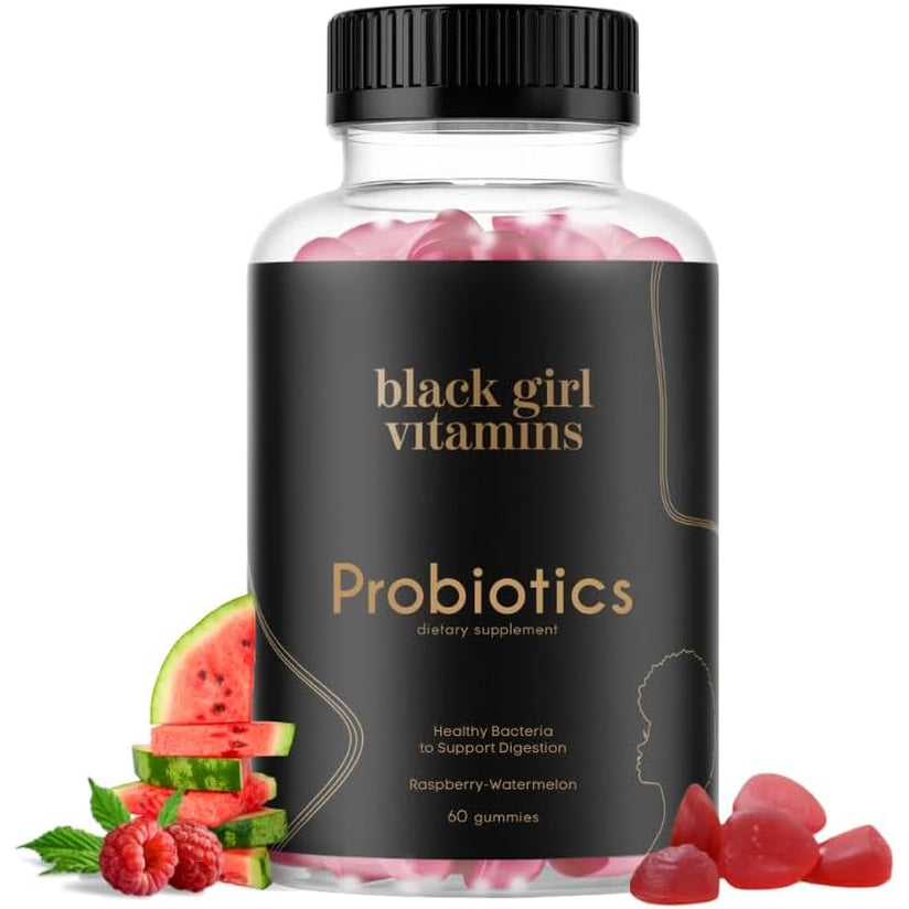 Black Girl Vitamins Probiotic Gummies – 60 Count | Raspberry Watermelon | Digestive Health & Immune Support | Gluten-Free