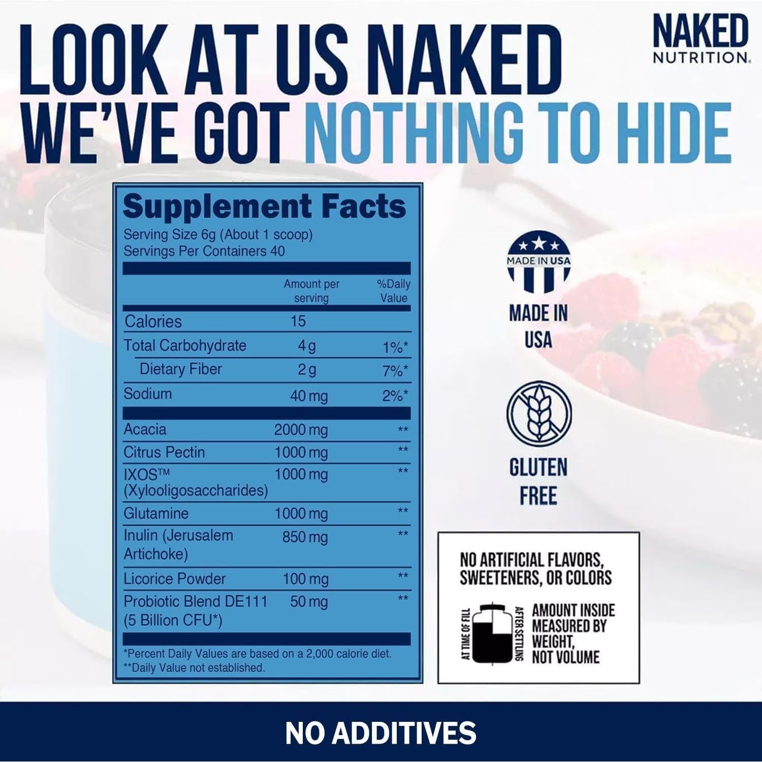Naked Nutrition Naked Gut – 240g | Prebiotic & Probiotic Blend for Gut Health, Digestion & Immunity