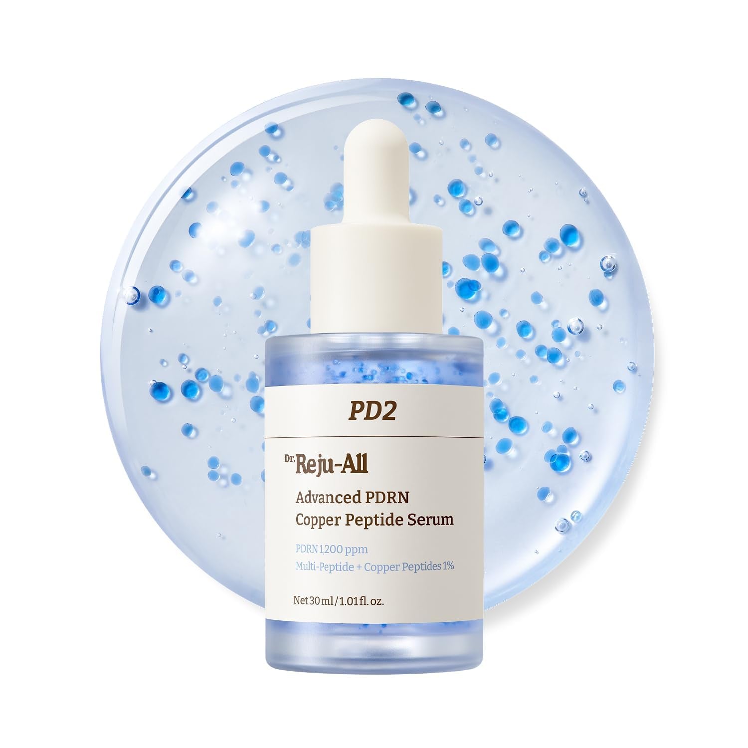 Dr.Reju-All Advanced PDRN Copper Peptide Serum – Ghk-Cu with PDRN Serum for Face – Copper Peptides for Firming & Skin Elasticity – with Hyaluronic Acid & Hydrolyzed Collagen Peptides – 1.01 Fl Oz