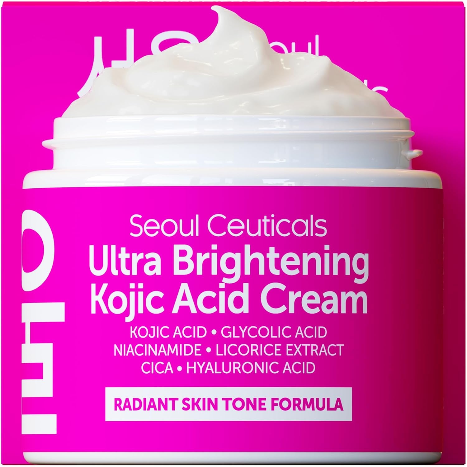 SeoulCeuticals Kojic Acid & Glycolic Acid Dark Spot Cream – Niacinamide, Cica & Hyaluronic Acid for Brightening & Even Skin Tone | 60ml | K-Beauty