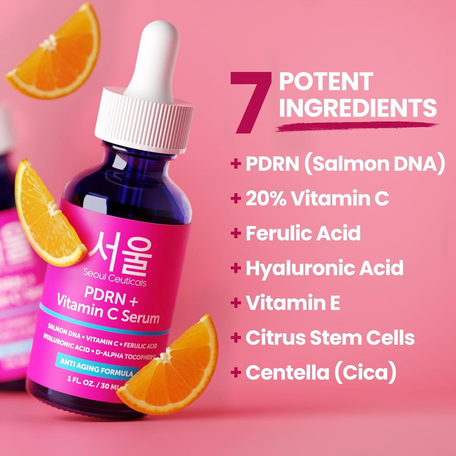 SeoulCeuticals PDRN Salmon DNA & Vitamin C Serum – Korean Skin Repair Booster for Anti-Ageing & Radiance | 30ml | K-Beauty