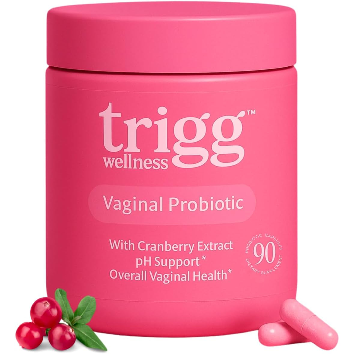 Trigg Vaginal Probiotics for Women- Ph Balance, Digestion, UT- Female Health Supplement with Cranberry- Prebiotic Blend, Lactobacillus- Promote Healthy Vaginal Odor & Flora- Feminine Probiotic- 90 Ct