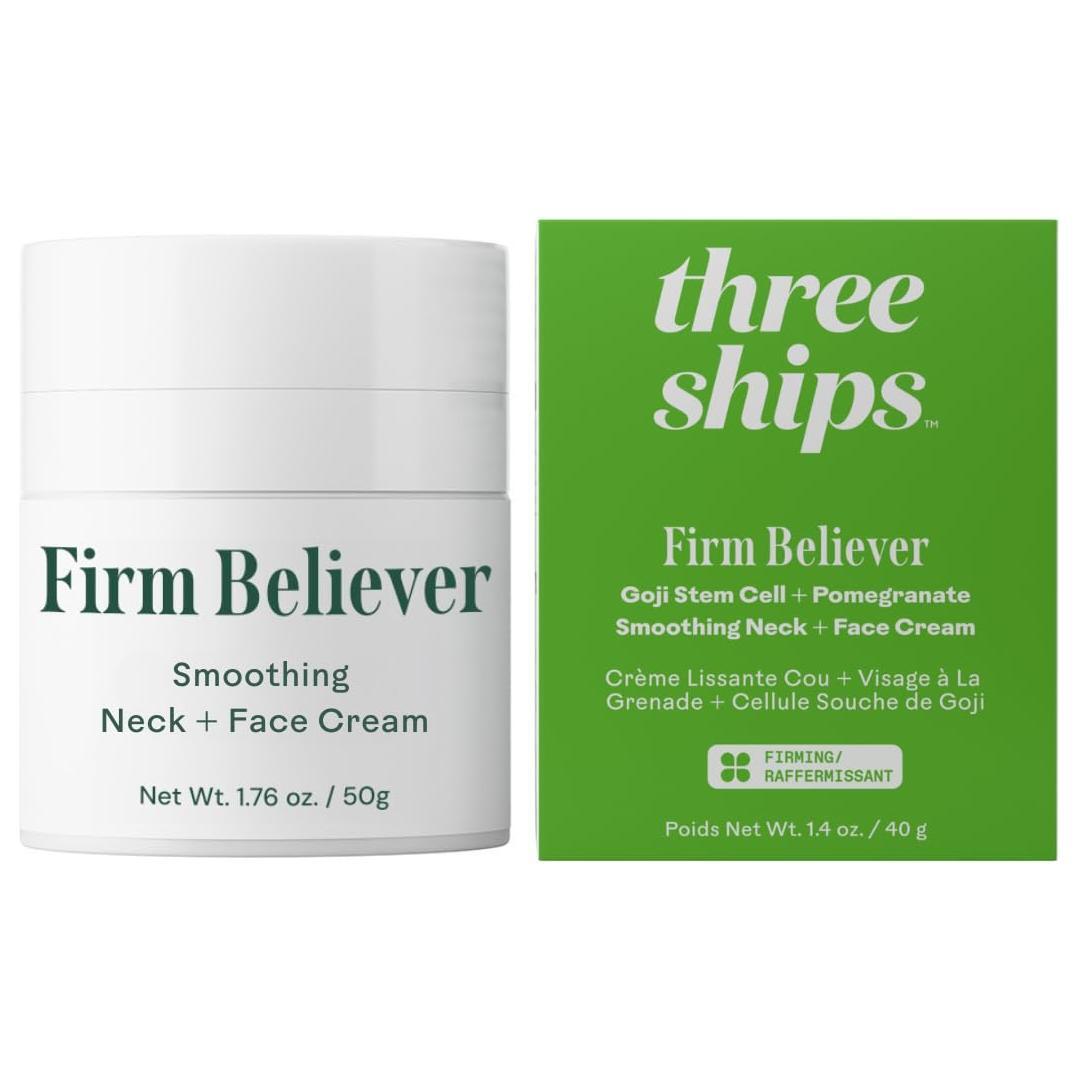 Three Ships Firm Believer Crema Suavizante para Cuello + Rostro – 40ml | Levanta, Reafirma e Ilumina