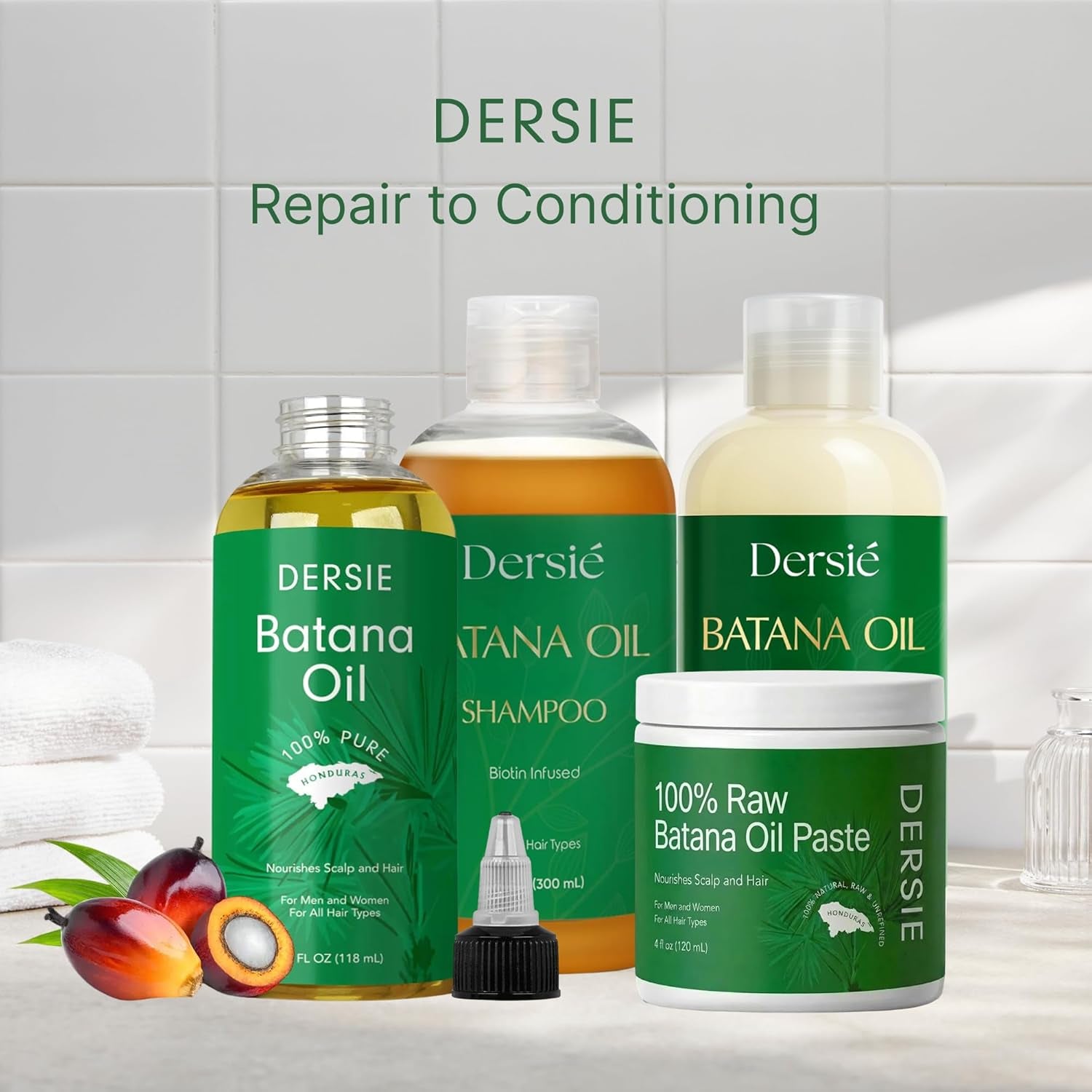 Dersie 100% Raw Batana Oil: Unrefined Raw Batana Oil Paste Sourced from Honduras (4 Oz)
