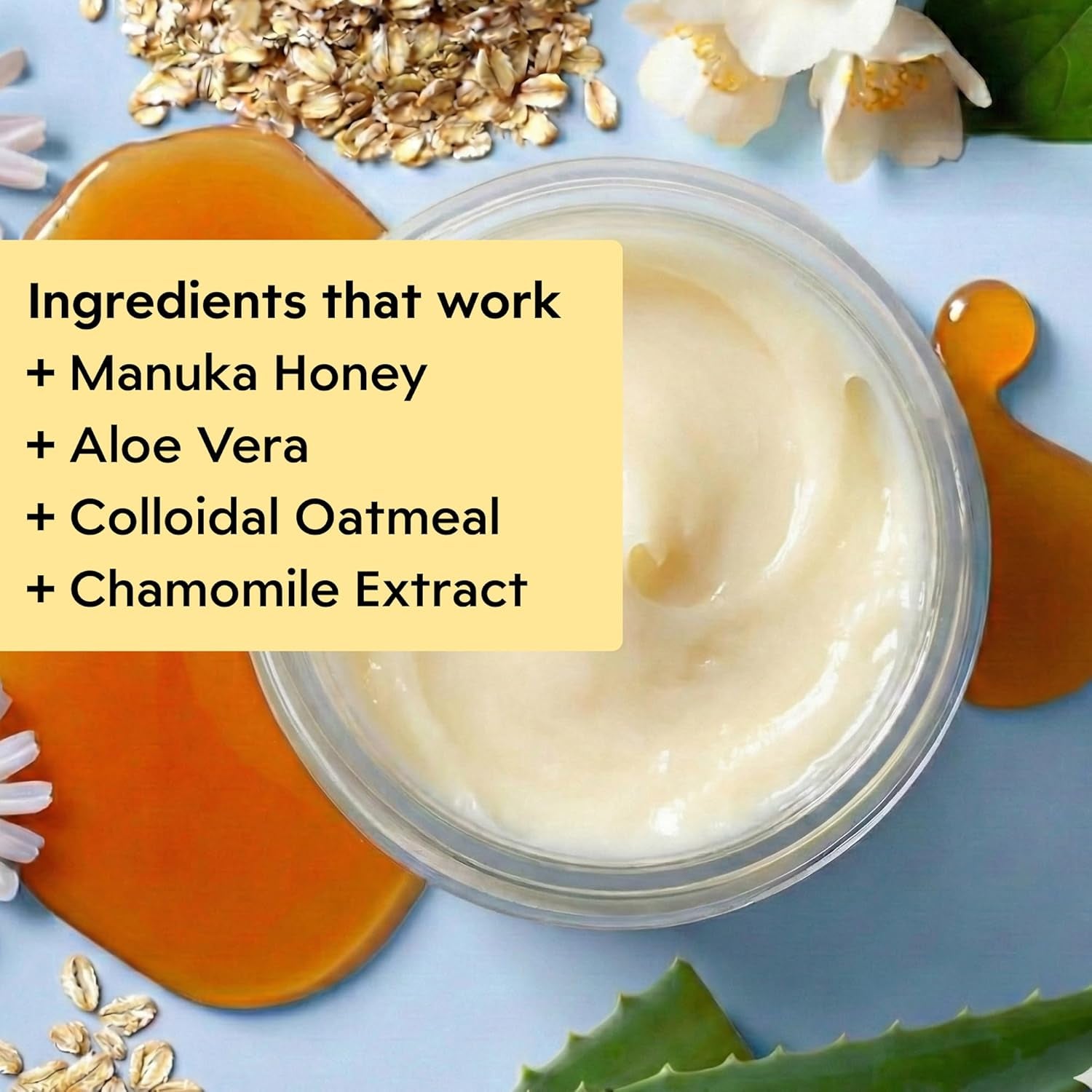 Clearbody Organics Manuka Honey Cream – 120ml | Soothing Eczema Cream with Colloidal Oatmeal | Deep Hydration for Dry & Itchy Skin