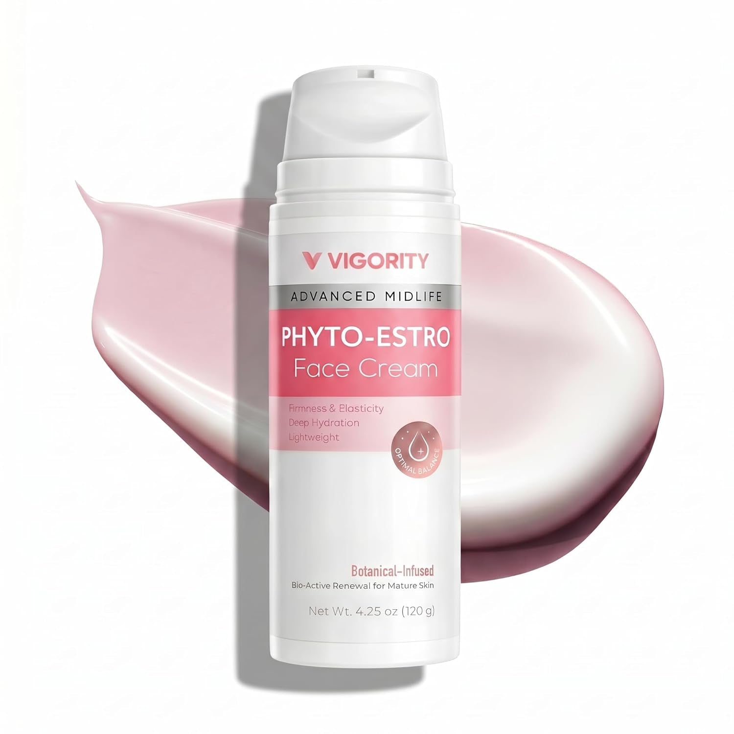Vigority Phyto-Estro Face Cream for Menopause & Midlife Skin – Deep Hydration & Firming Moisturizer for Dry, Thinning, Aging Skin, Supports Elasticity & Radiance, Lightweight Formula (4.25 Oz)