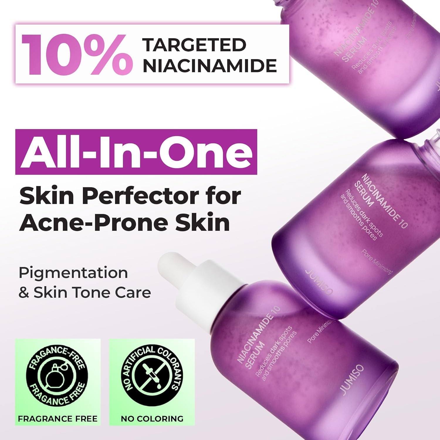 JUMISO 10% Niacinamide Dark Spot Serum – TXA + Glutathione Brightening Face Serum for Daily Use – No Pilling Water-Gel, Helps Even Skin Tone – Centella Soothing, Beginner-Friendly, 1.35 Fl Oz