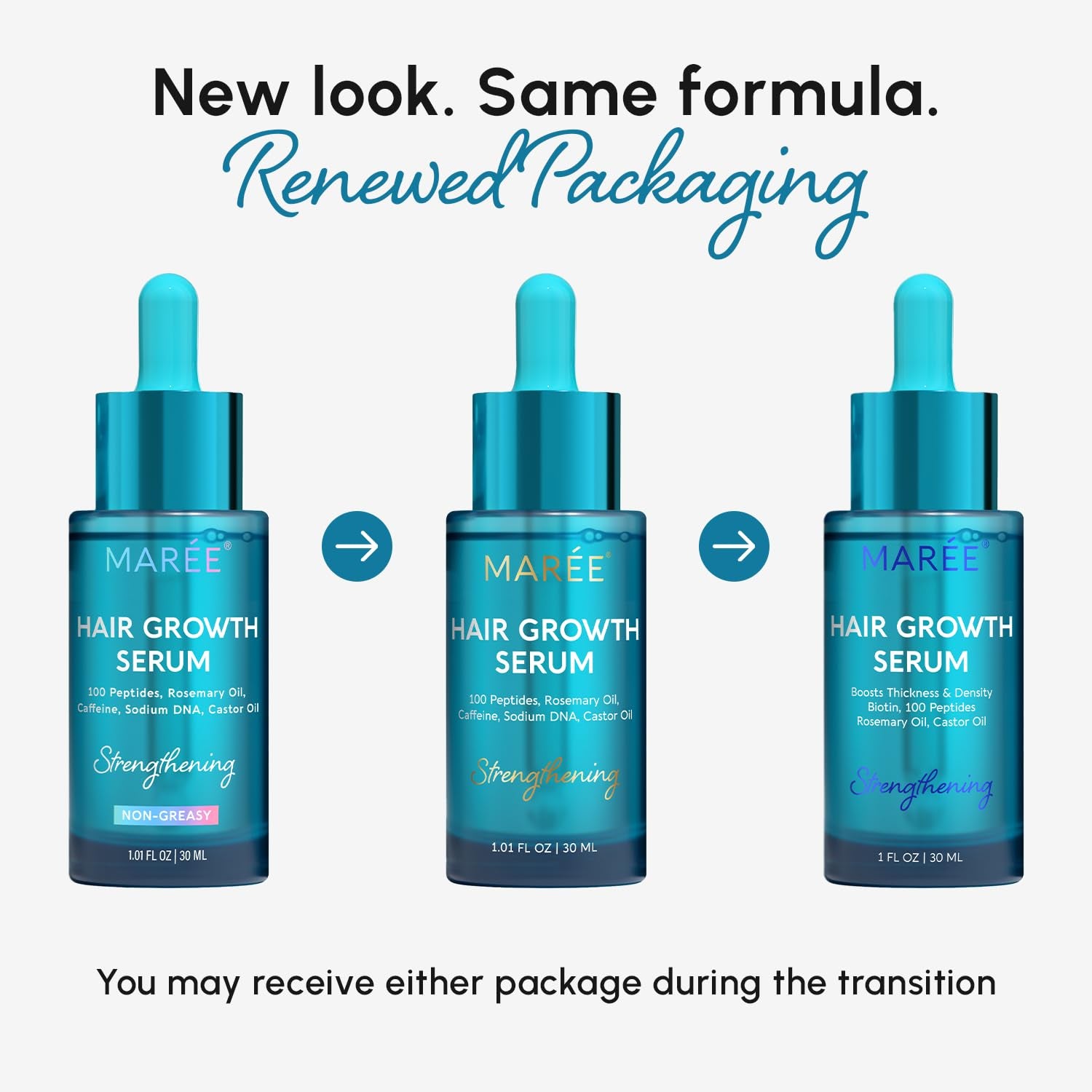 MAREE Hair Growth Serum – Caffeine, Peptides & Rosemary Oil for Thicker, Fuller Hair | 120ml