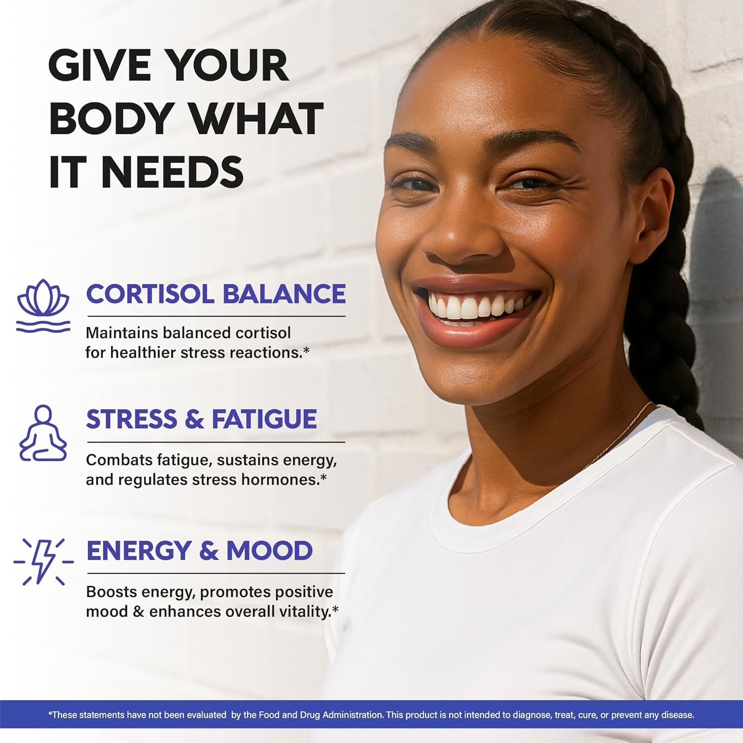 NUTRAHARMONY Cortisol Balance Supplement — 60 Capsules | 11-in-1 Adaptogen Blend for Stress Relief & Adrenal Support