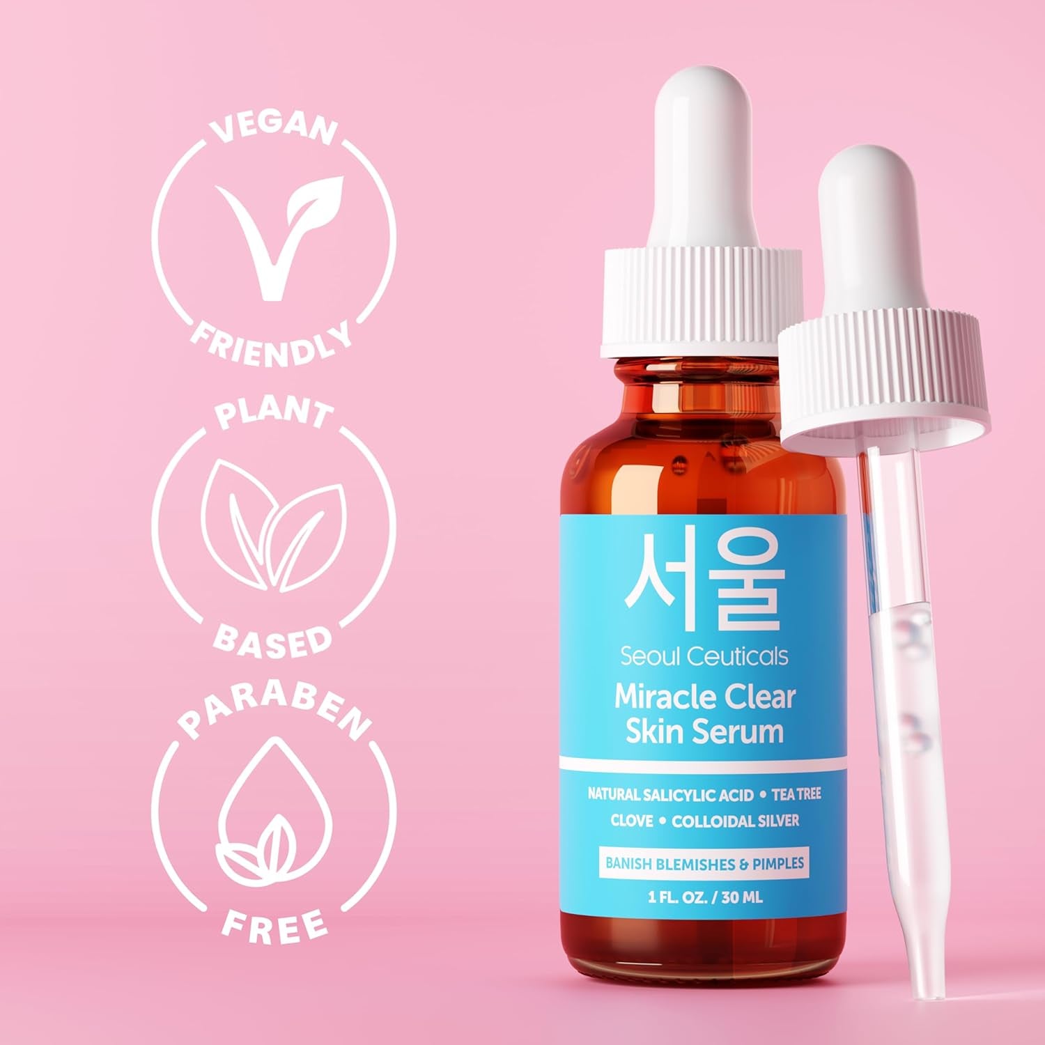 SeoulCeuticals Korean Acne Serum – Salicylic Acid, Tea Tree & Clove for Acne-Prone Skin & Even Skin Tone | 30ml | K-Beauty
