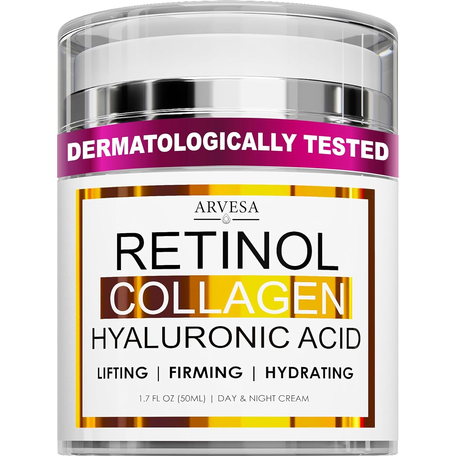 Retinol Cream for Face with Collagen and Hyaluronic Acid - anti Aging Wrinkle Cream for Women and Men - Day and Night Facial Moisturizer for Tightening and Skin Firming - Crema Hidratante Para La Cara
