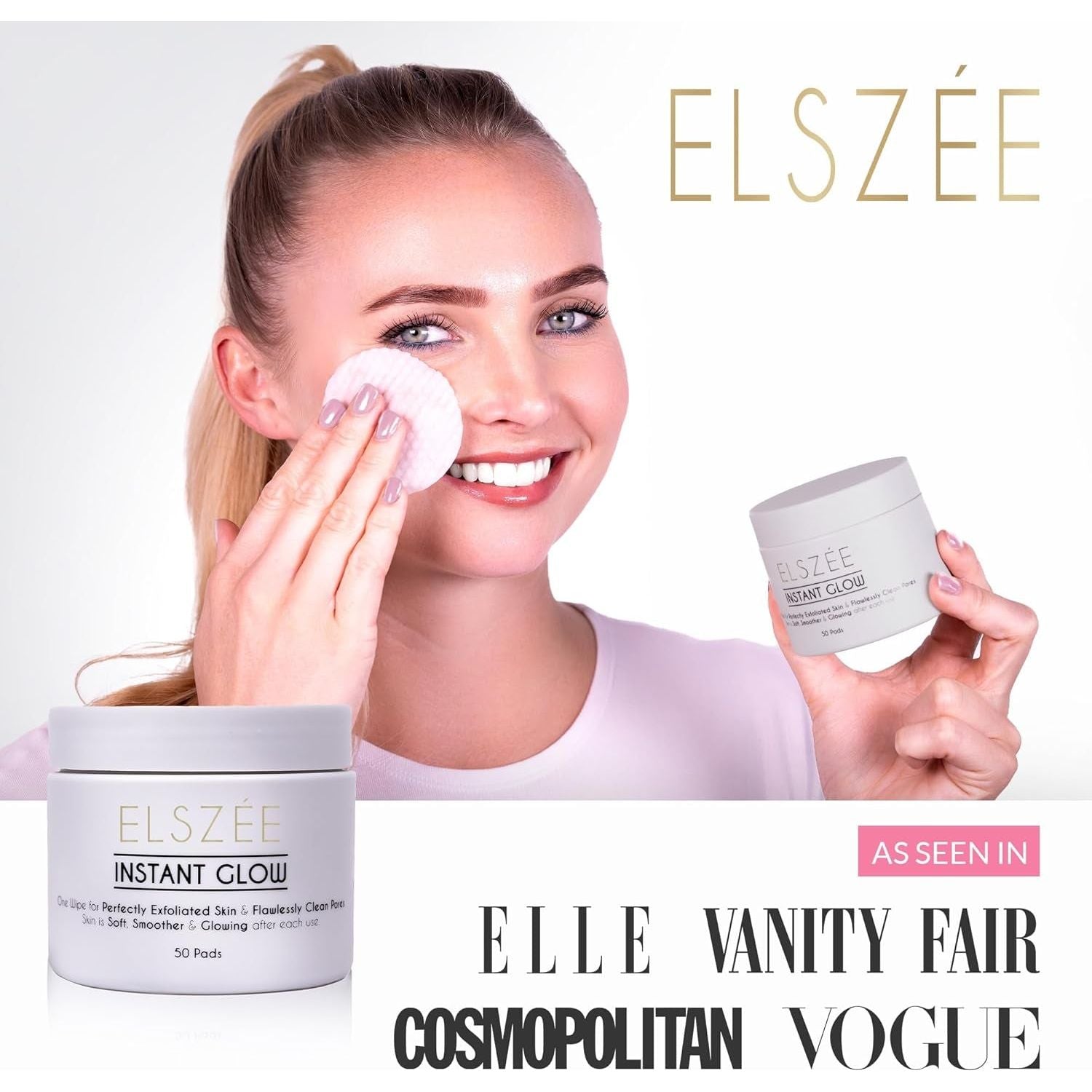 ELSZÉE Instant Glow – 50 Pads | Exfoliating, Pore-Perfecting Radiance Boost
