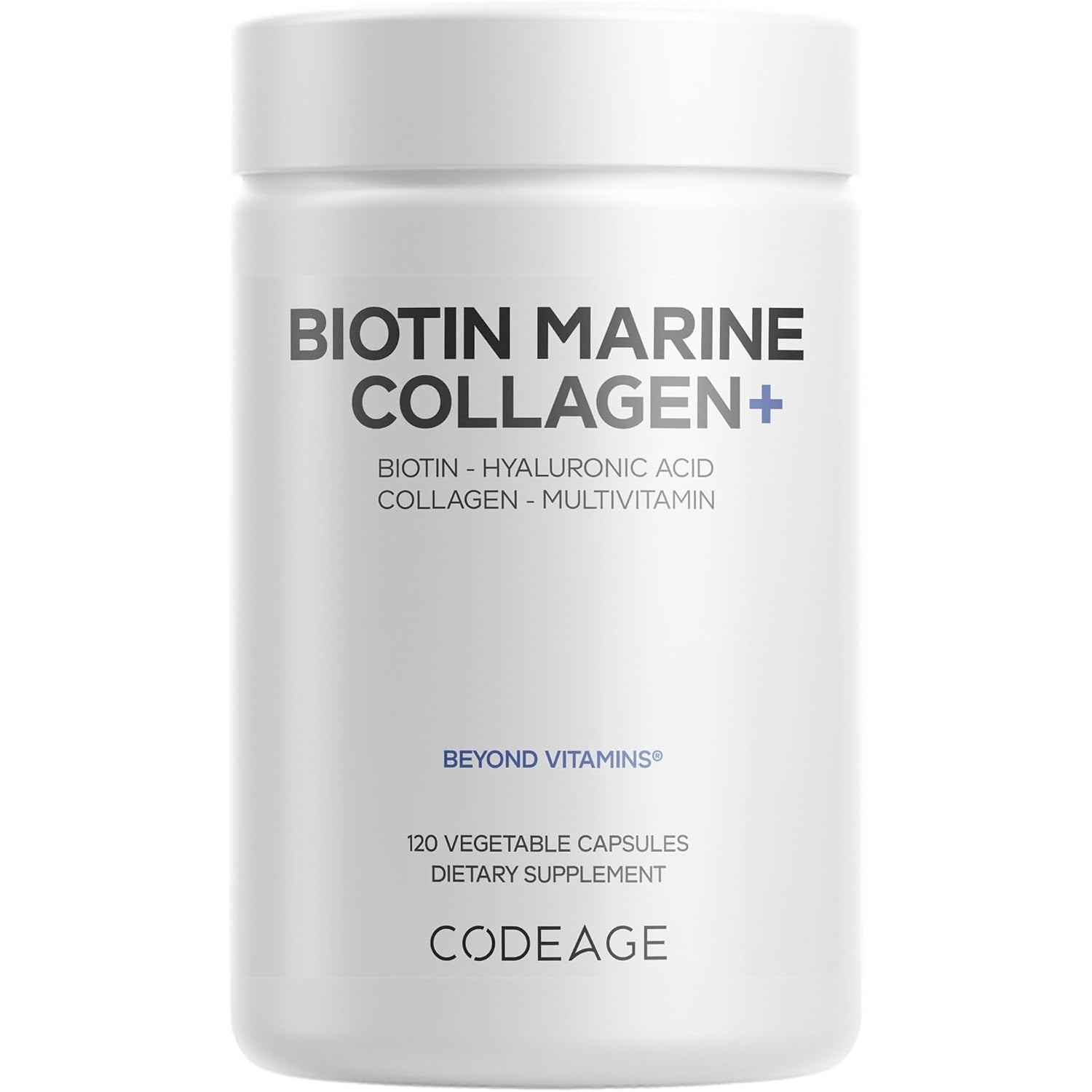 Codeage Biotin Marine Collagen, 120 capsule bottle