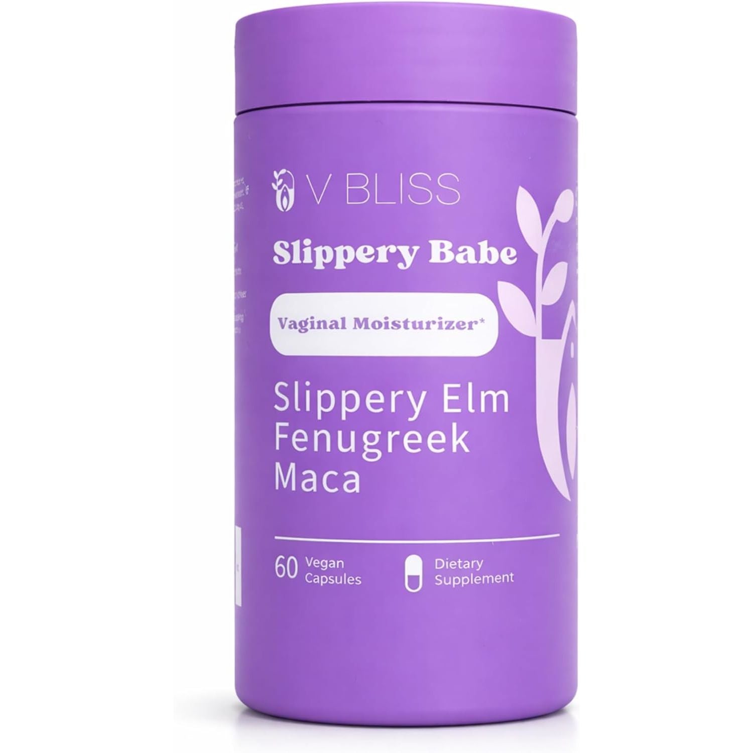 V Bliss Slippery Babe Hidratación Vaginal – 60 Cápsulas | Apoyo de Hidratación Natural de Acción Rápida
