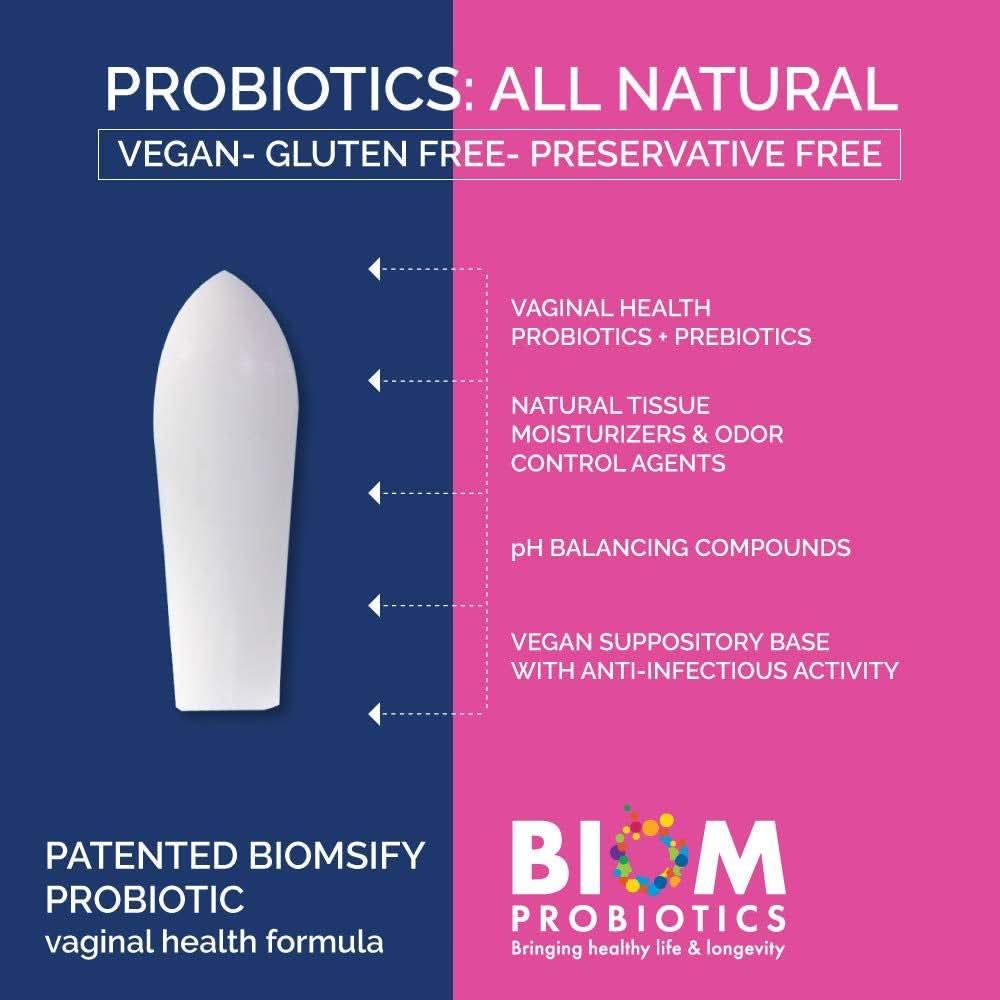 VagiBiom Vaginal Health Suppositories – 15 Suppositories | pH Balance & Vaginal Wellness