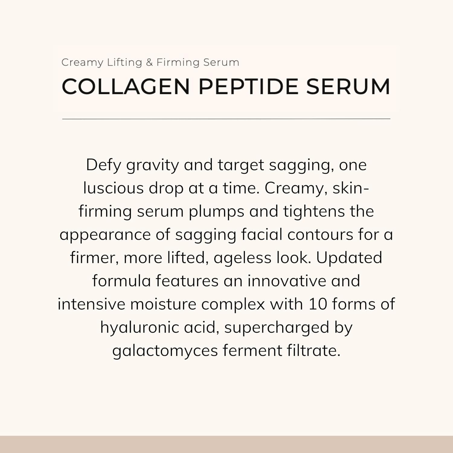 Le Mieux Collagen Peptide Serum - Concentrated, Creamy anti Aging Face Serum with Skin Contouring Peptides & Moisturizing Hyaluronic Acid, No Parabens or Sulfates (1 Oz / 30 Ml)