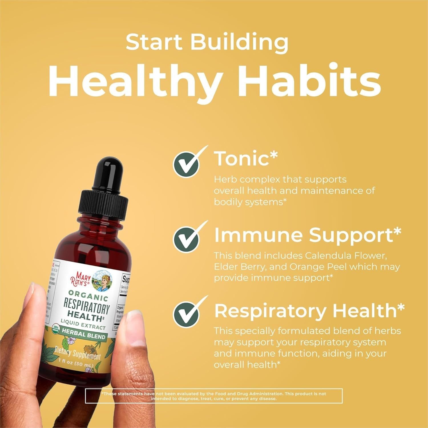 MaryRuth Organics Respiratory Health Liquid Extract – 30ml | Herbal Lung & Immune Support
