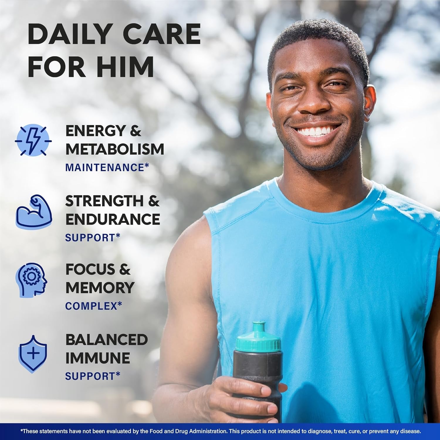 NUTRAHARMONY Men's Daily Multivitamin — 90 Capsules | B-Complex, Energy & Immune Support | Bioavailable Formula | Vegan