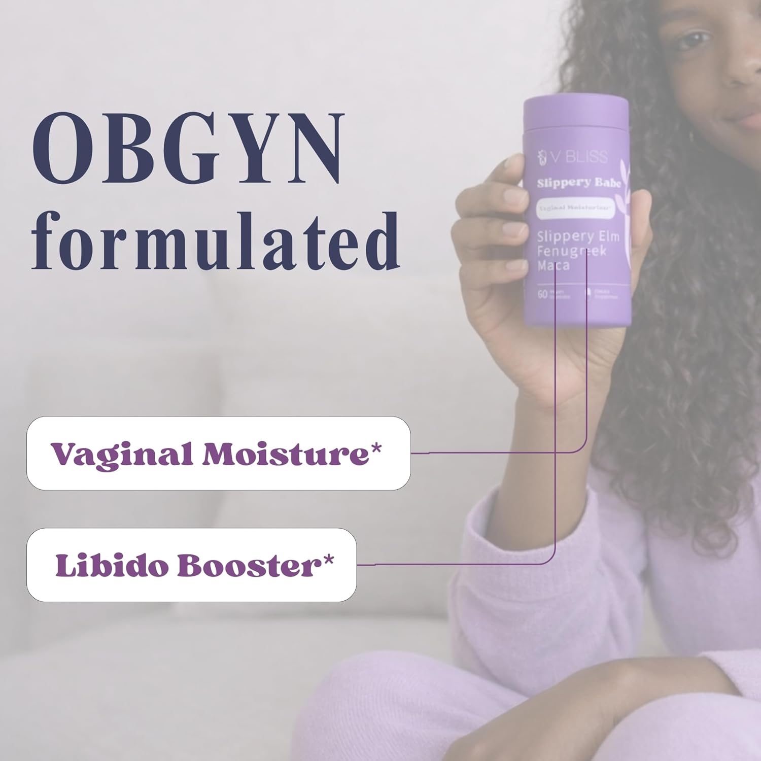 V Bliss Slippery Babe Hidratación Vaginal – 60 Cápsulas | Apoyo de Hidratación Natural de Acción Rápida