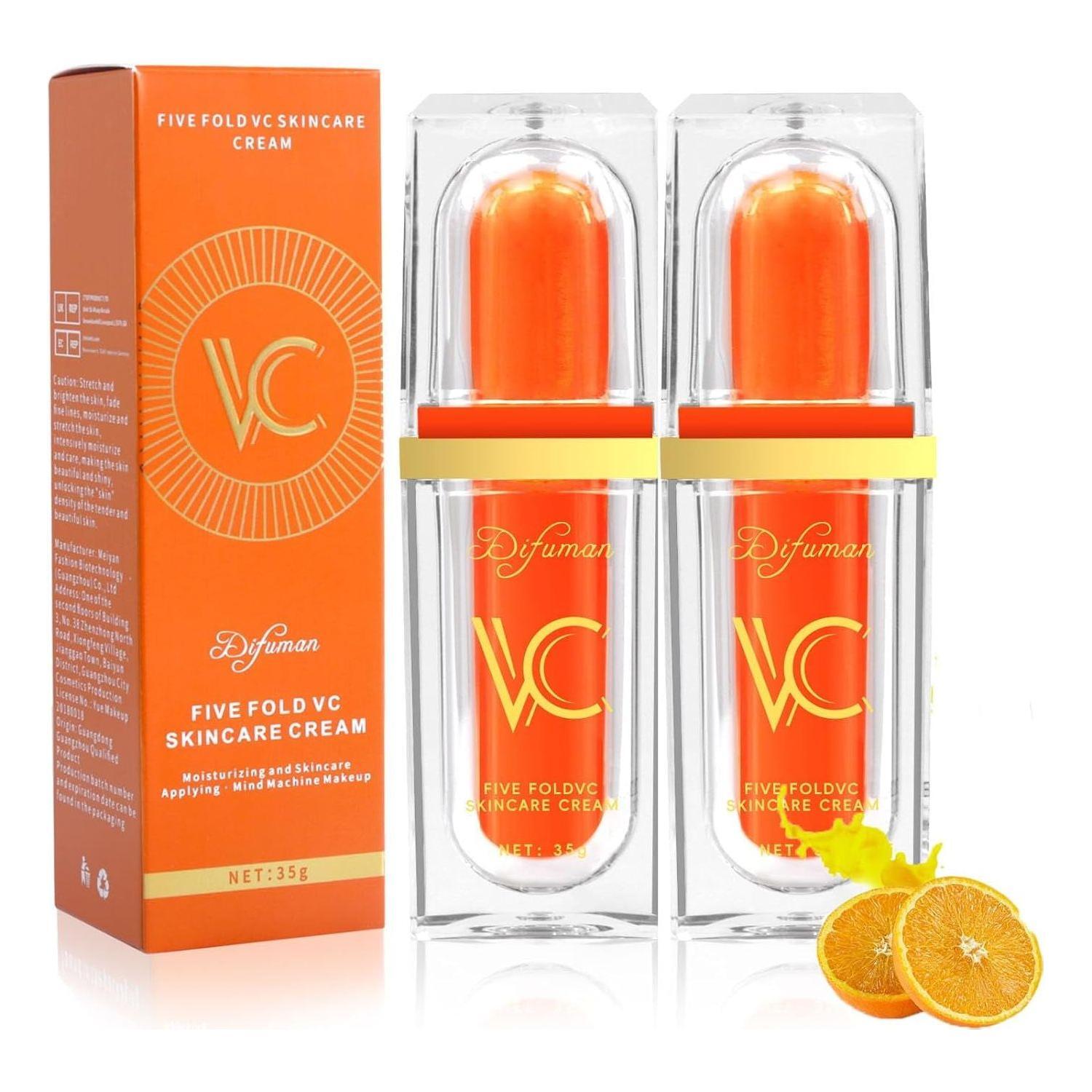 Kaemgyyd Five Fold VC Skincare Cream – 35g (2-Pieces) | Brightening, Firming & Natural Tone-Up Effect