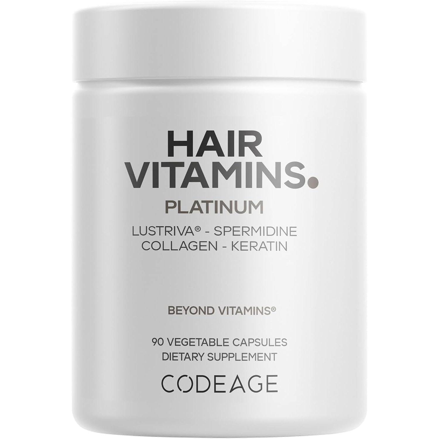 Codeage Hair Vitamins Platinum, 90 capsule bottle