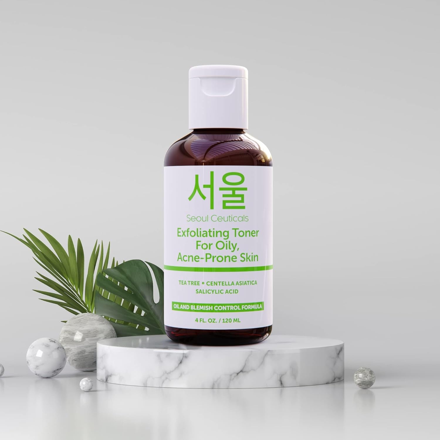 SeoulCeuticals Korean Tea Tree & Salicylic Acid Toner – Centella Asiatica Facial Toner for Oily & Acne-Prone Skin | 120ml