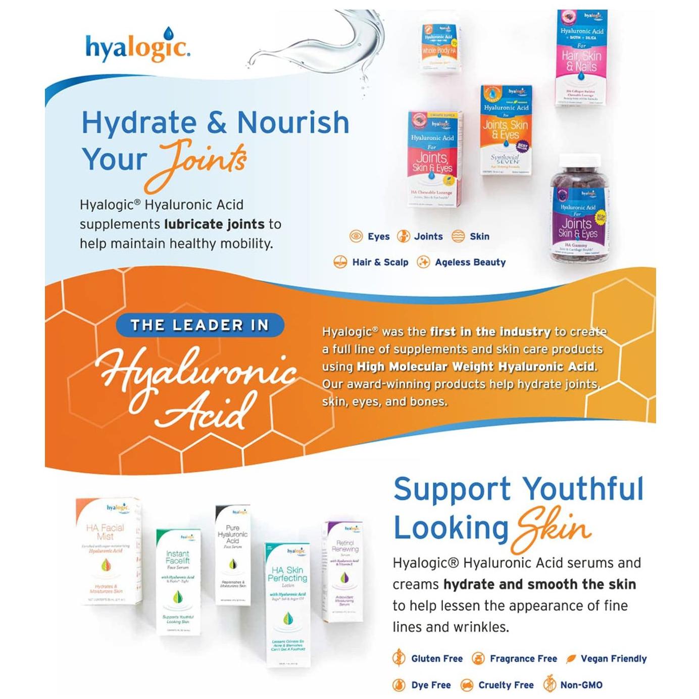 Hyalogic Pure HA Face Serum – 30ml | Ultra-Hydrating Vegan Hyaluronic Acid Moisture Boost