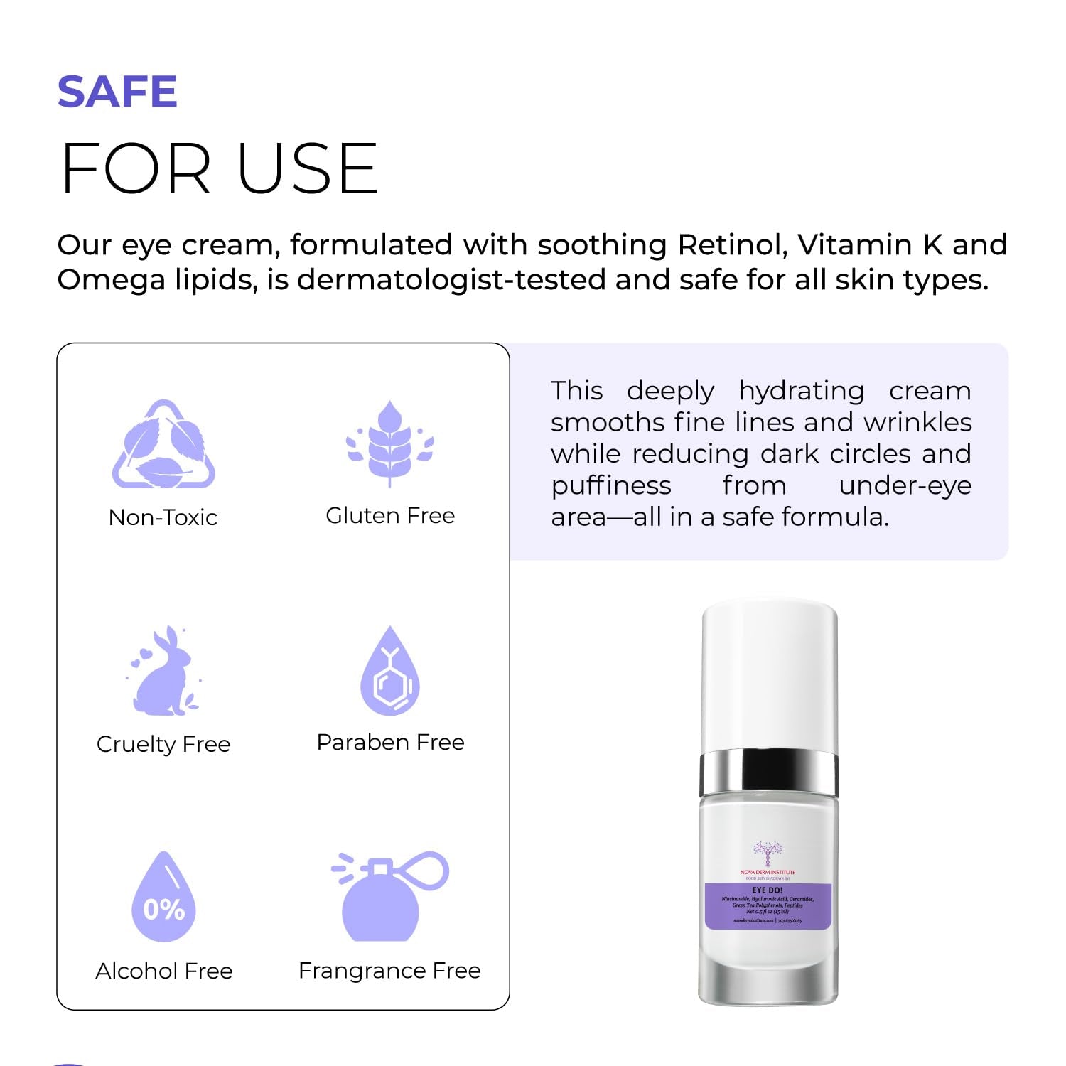 NOVA DERM INSTITUTE EYE DO! Corrective Eye Cream – 15ml | Brightens Dark Circles & Reduces Puffiness