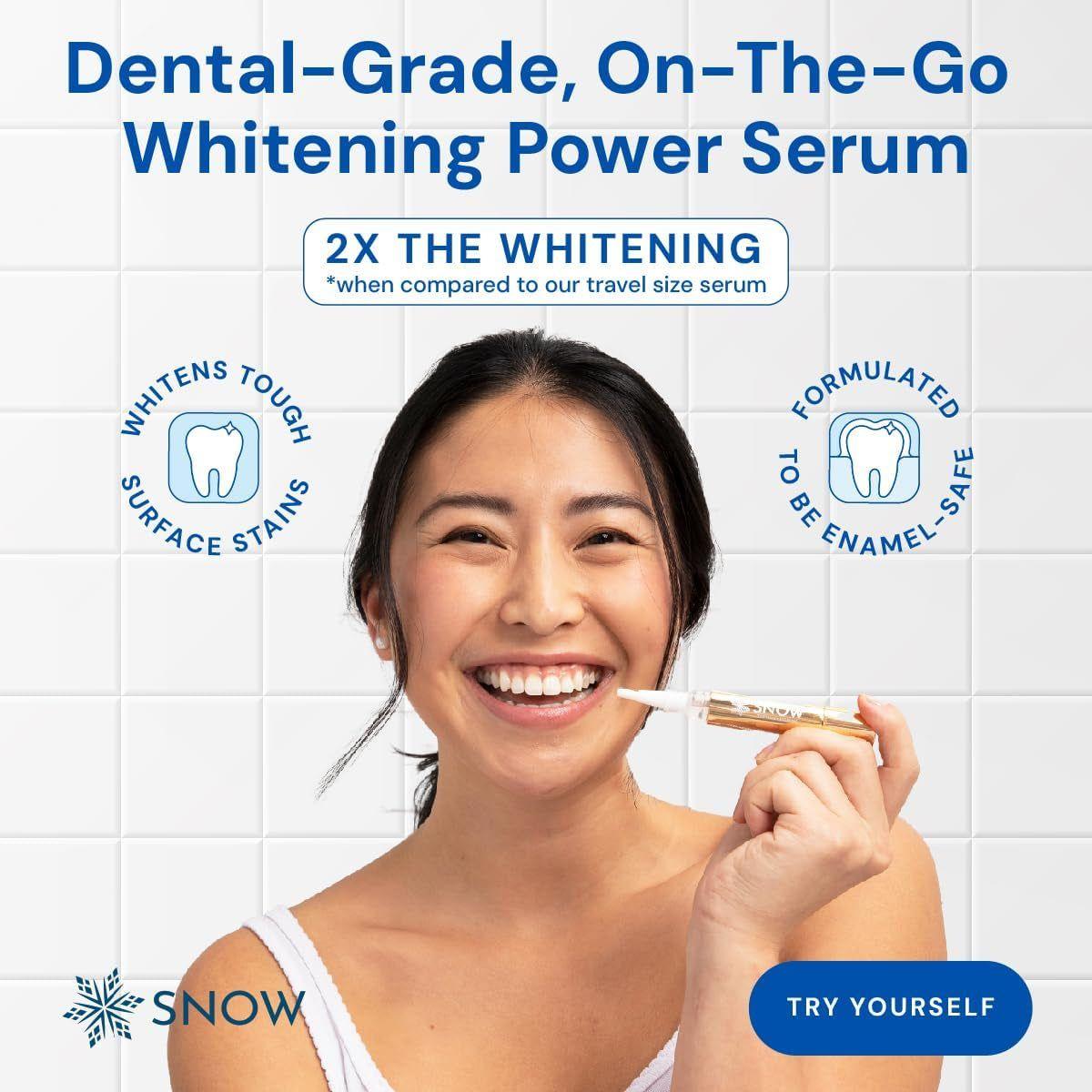 Snow Extra-Strength Teeth Whitening Serum – 2 Pack | Dual-Action Gel for Whiter Teeth in Minutes