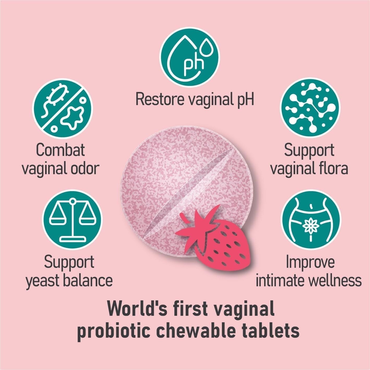 Probiotiv Vaginal Odor Flora – 30 Chewable Tablets | pH Balance & Feminine Health