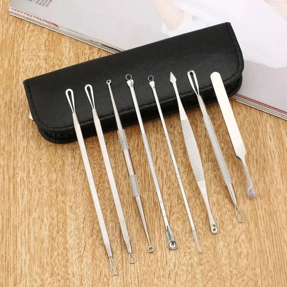 8 - Piece Stainless Steel Blackhead & Acne Remover Set - Glam Global UKGlam Global UK