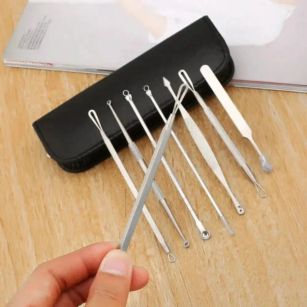 8 - Piece Stainless Steel Blackhead & Acne Remover Set - Glam Global UKGlam Global UK