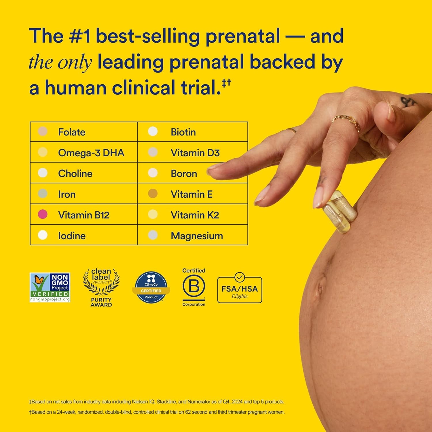 Ritual Prenatal Multivitamin for Women - Key Essential Vitamins and Minerals to Support Mom and Baby during Pregnancy* - Folate, Choline, Omega-3 DHA, Iron - Vegan - Citrus - 60 Capsules - 30 Servings