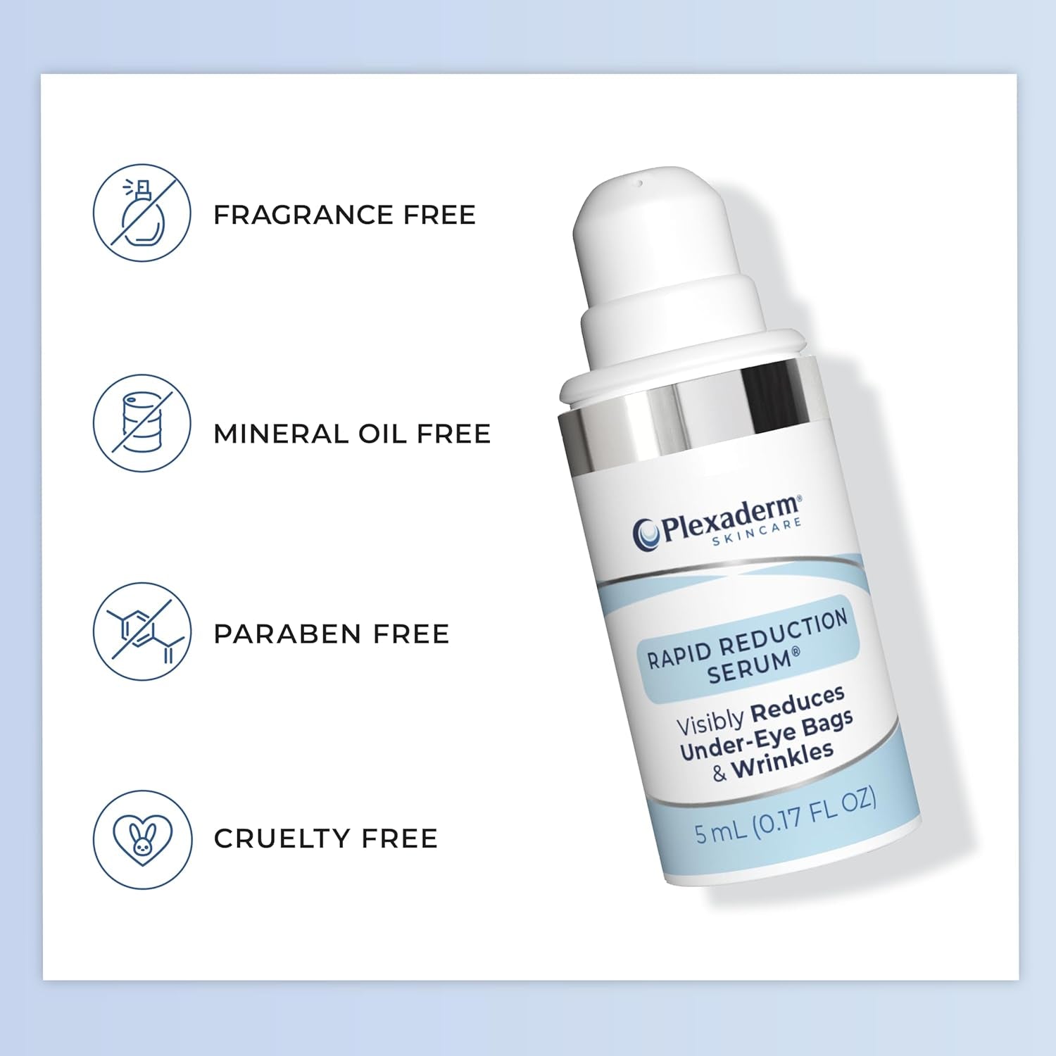 Plexaderm Rapid Reduction Eye Serum - Visibly Reduces Under-Eye Bags, Wrinkles, Dark Circles, Fine Lines & Crow'S Feet Instantly, anti Aging Wrinkle Remover for Face, Pump