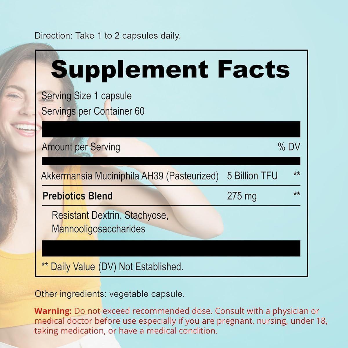 UpNourish Akkermansia Muciniphila – 60 Capsules | Advanced Gut Health & Metabolism Support