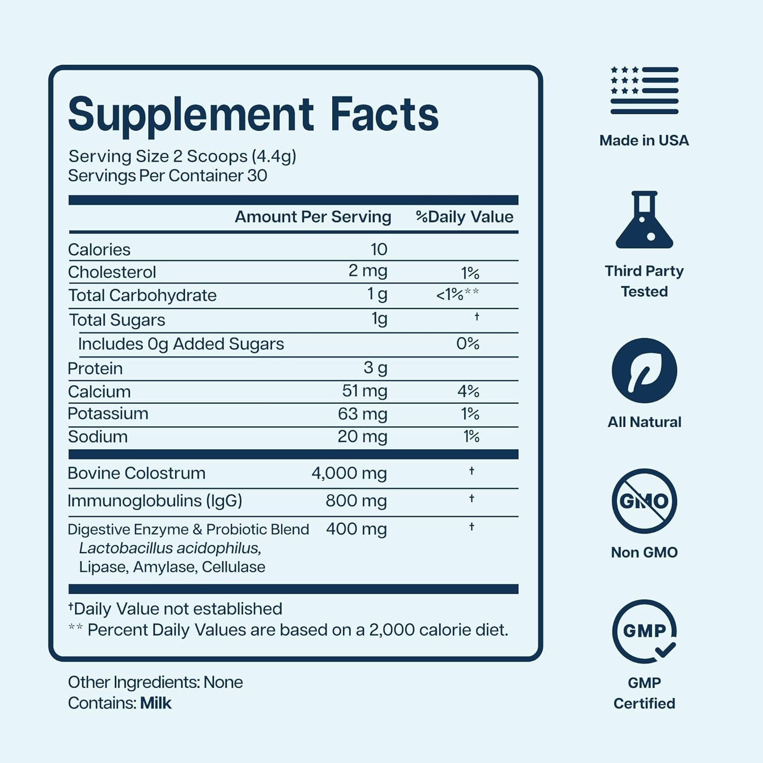 Baese Nutrition 100% Grass-Fed Bovine Colostrum + Probiotics Powder Supplement – 132g | Immune & Gut Support for Adults & Kids