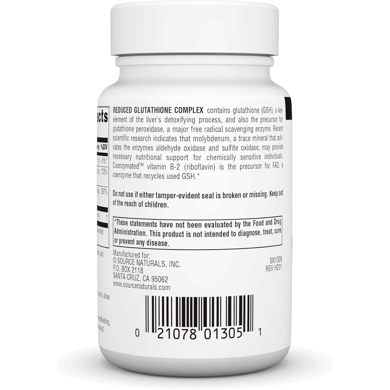 Source Naturals Reduced Glutathione Complex 100 Lozenges - Antioxidant Support