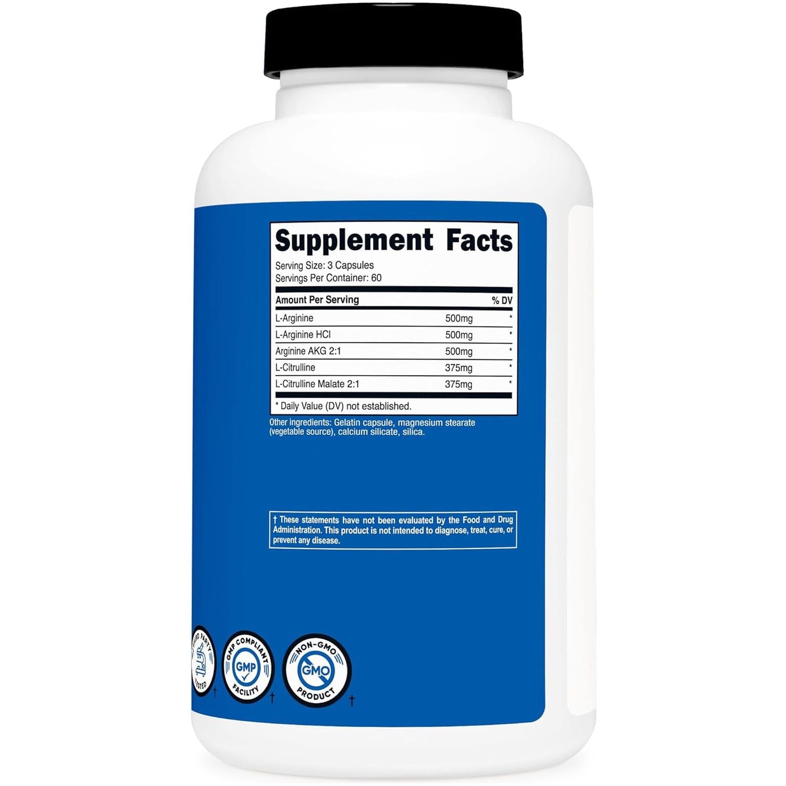 Nutricost Nitric Oxide Booster 2250MG – 180 Capsules | Boost Circulation, Energy & Performance