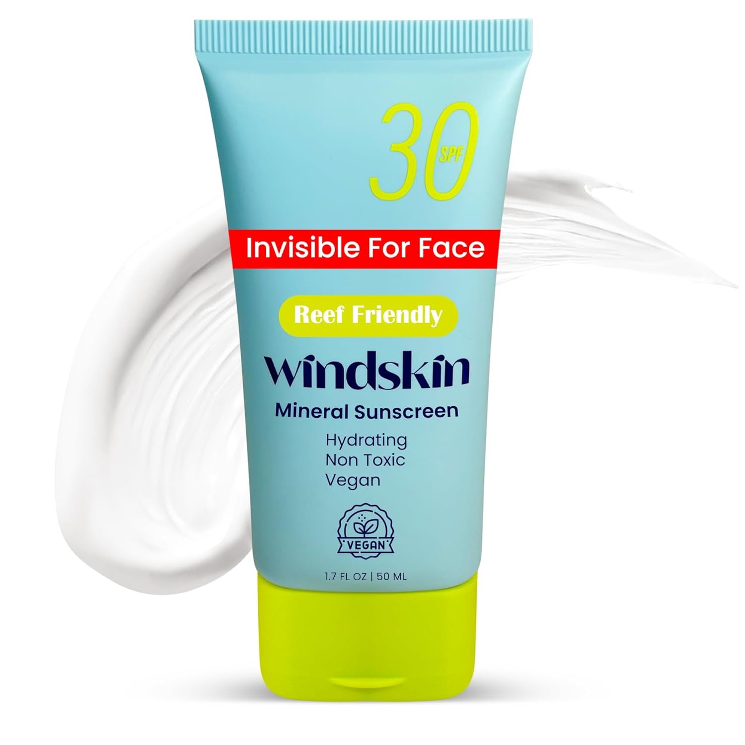 WindSkin Mineral Sunscreen SPF30 – 50ml | No White Cast, Lightweight, Sensitive Skin Safe