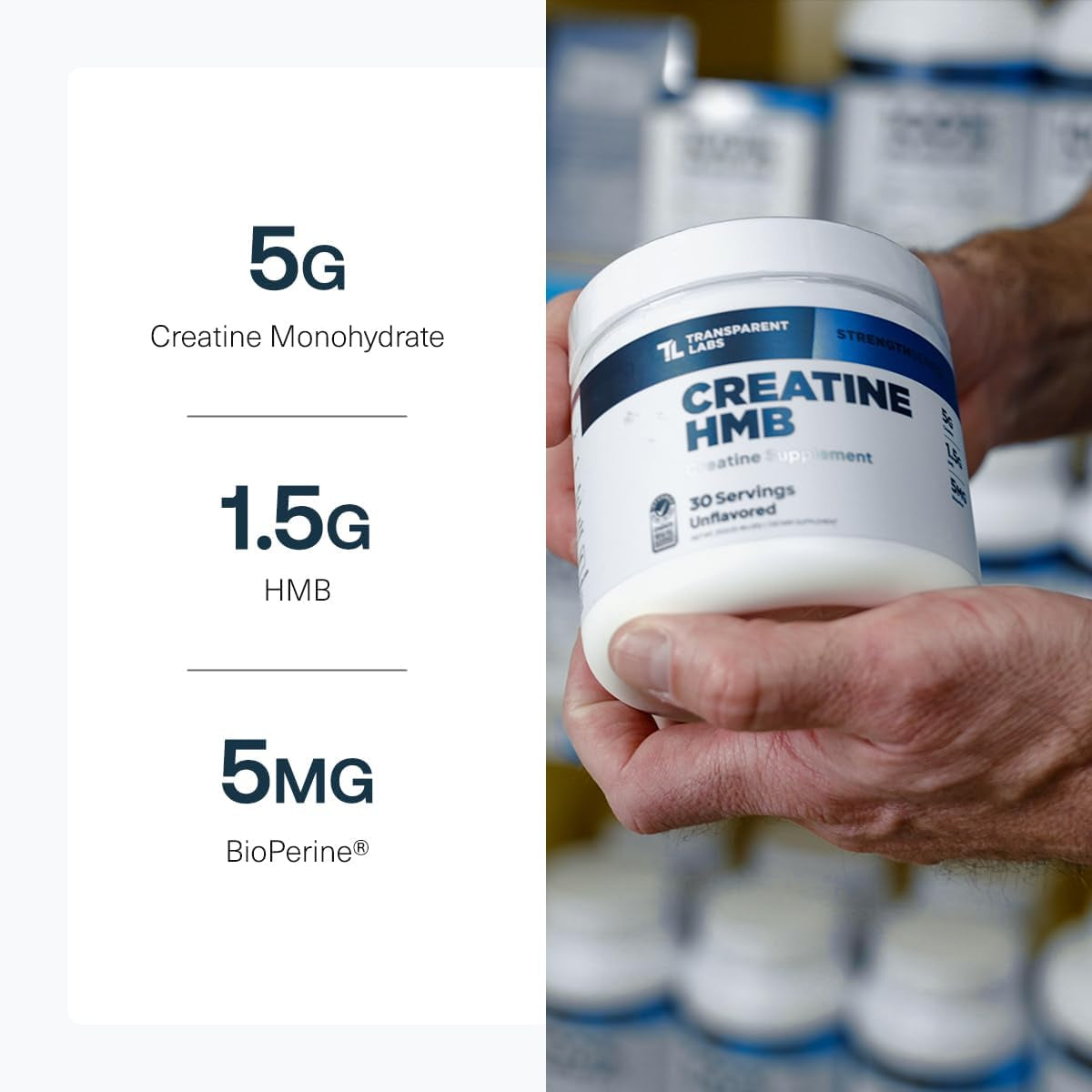 Transparent Labs Creatine HMB Creatine Monohydrate Powder - 30 Servings, Strawberry Lemonade