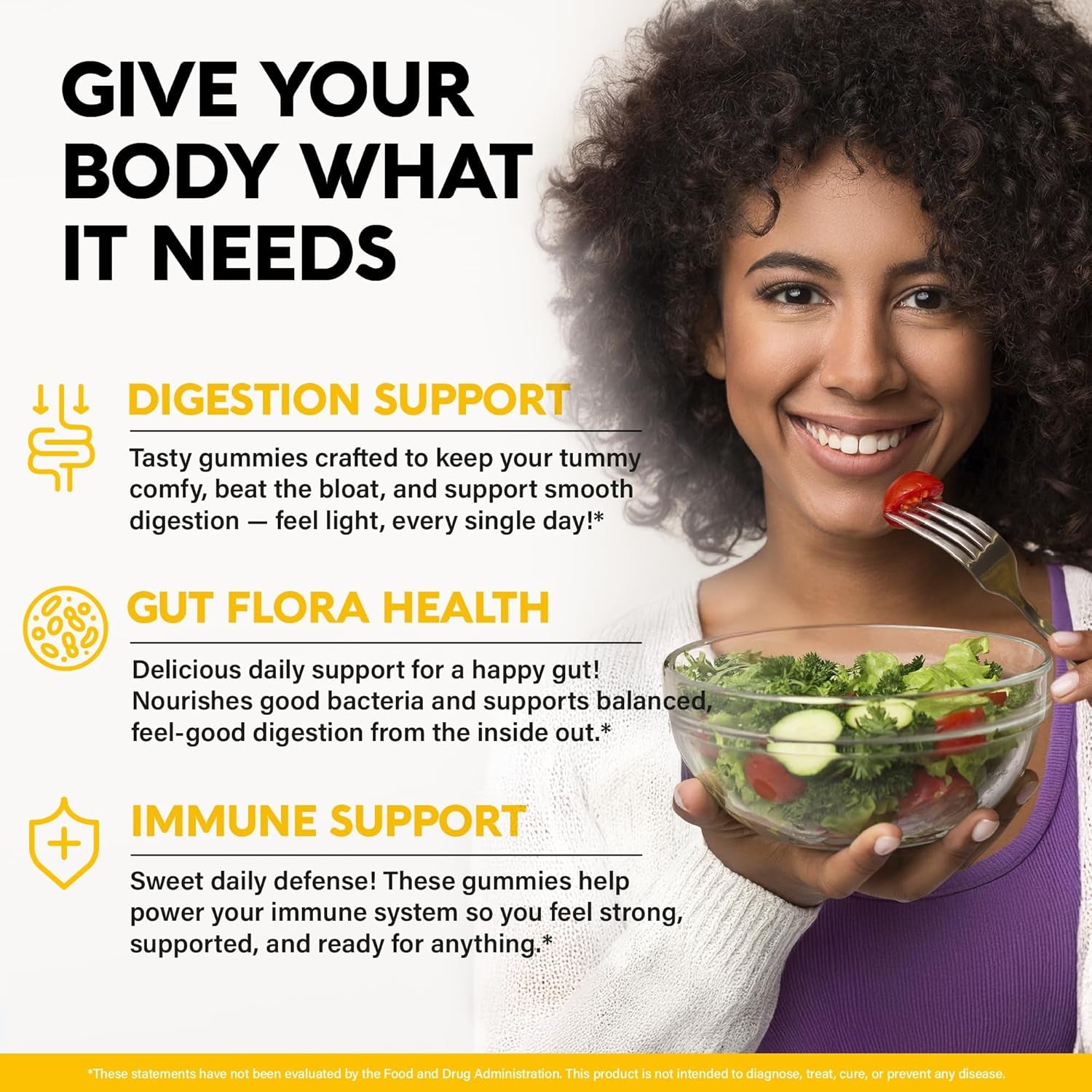 NUTRAHARMONY Probiotic Gummies — 60 Count | 10 Billion CFU with Prebiotic Fibre | Gut Health & Digestive Balance Support
