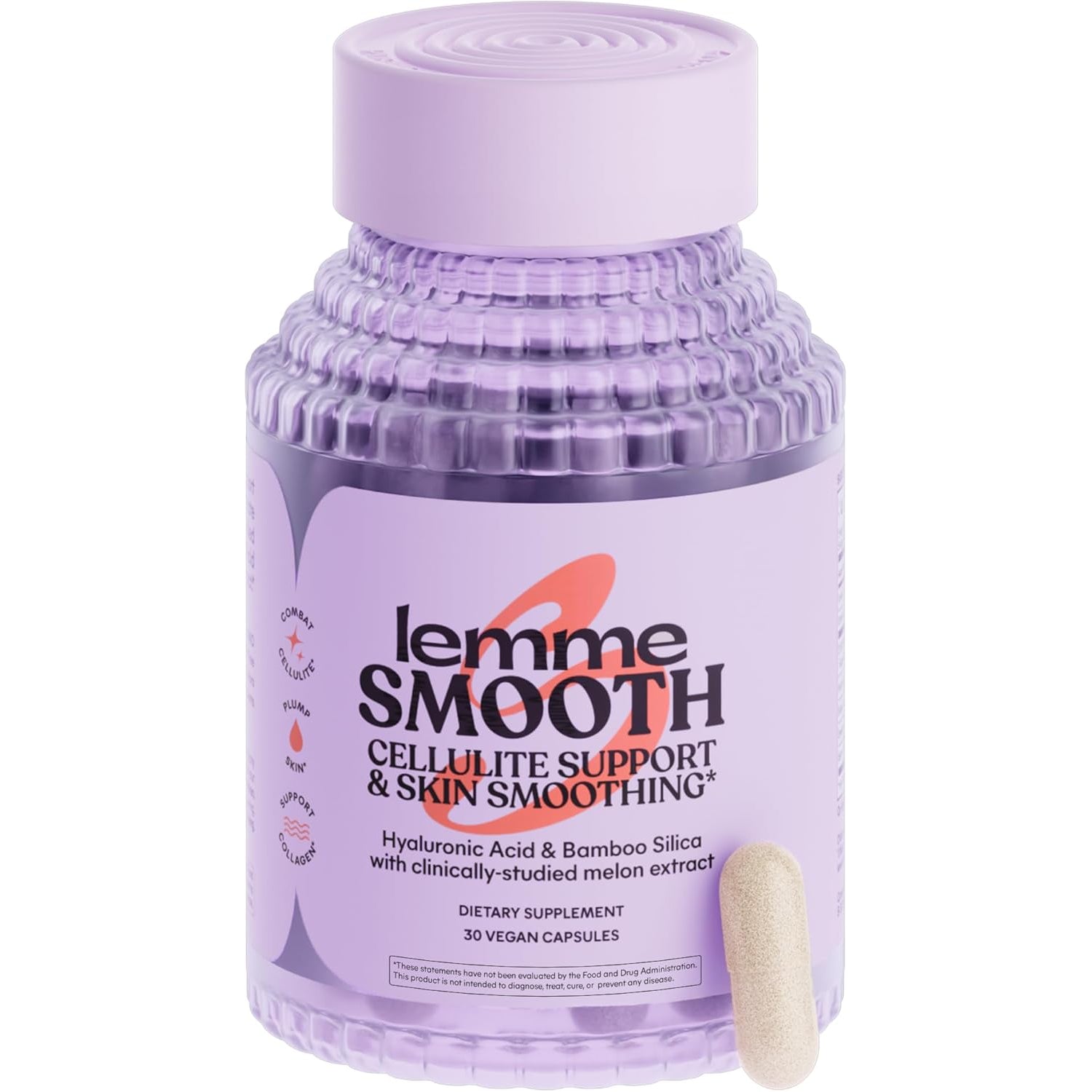 Smooth anti Cellulite Capsules for Women, Smooth Legs & Thighs, Reduce Cellulite & Crepey Skin W/Clinically Studied SOD & Silica (1 Month Supply 30 Ct)
