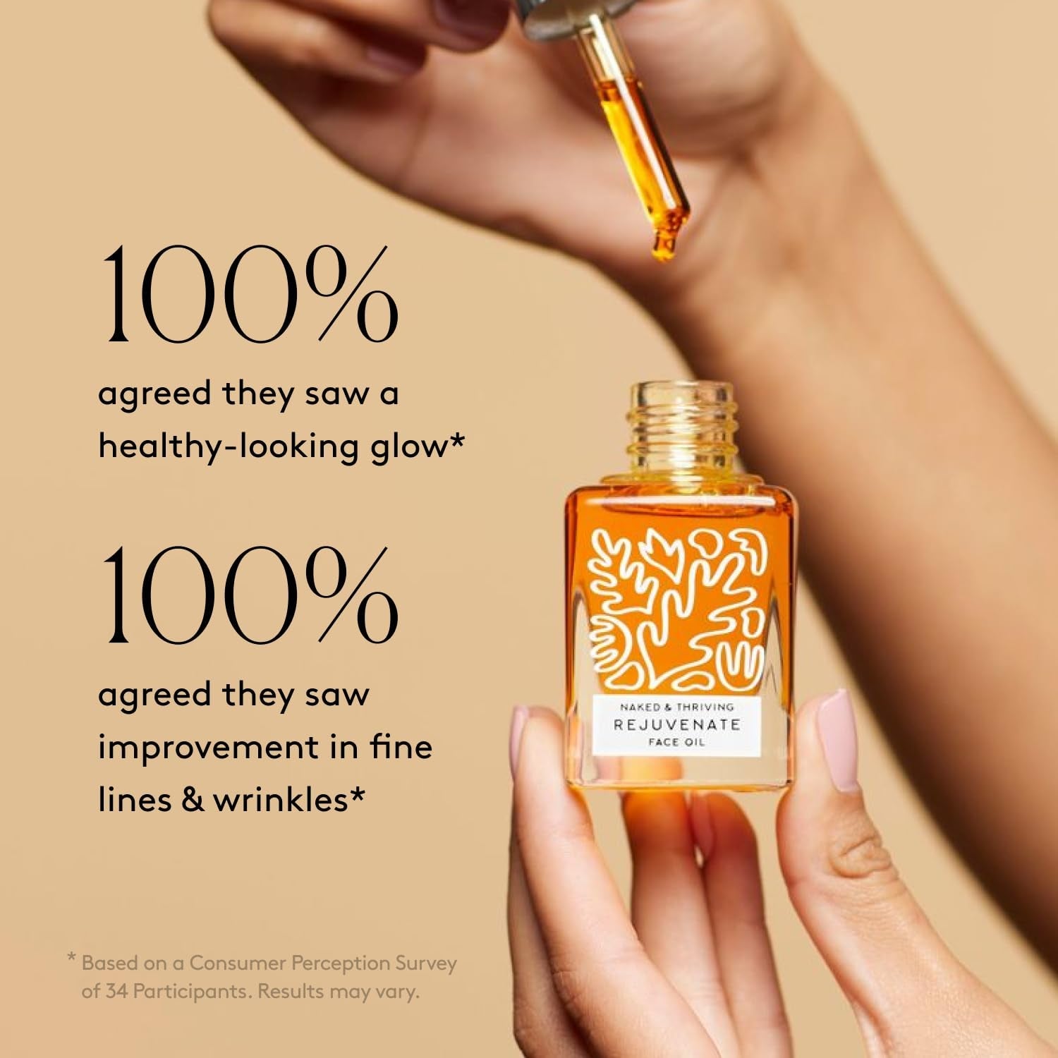 Naked & Thriving Rejuvenate Restorative Face Oil – 35ml | Anti-Wrinkle Hydration & Golden-Hour Glow