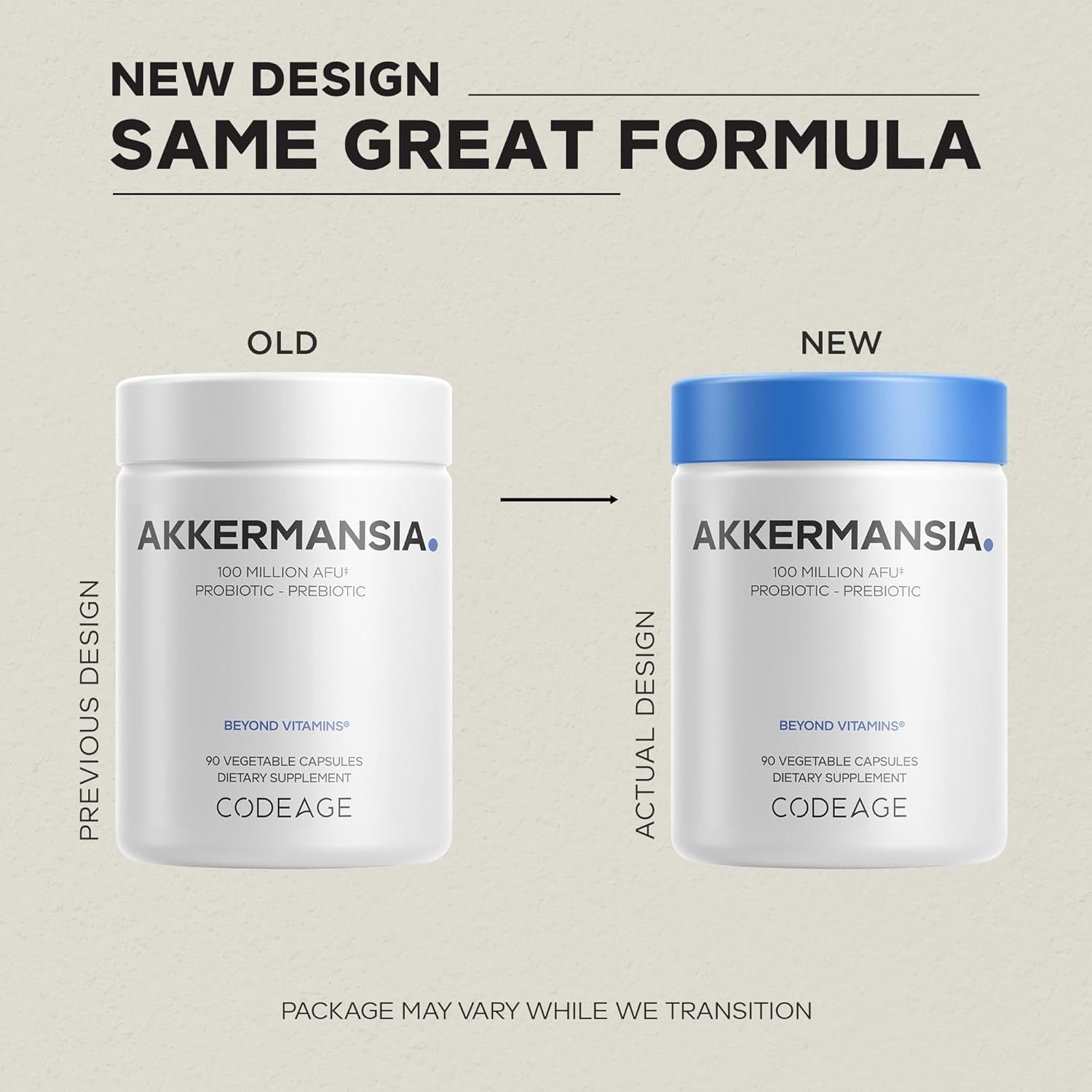 Codeage Akkermansia Muciniphila Probiotic & Prebiotic – 3 Month Supply | Chicory Inulin Synbiotic | Gut Health & Microbiome Support | 100M AFU | Gluten Free | 90 Capsules