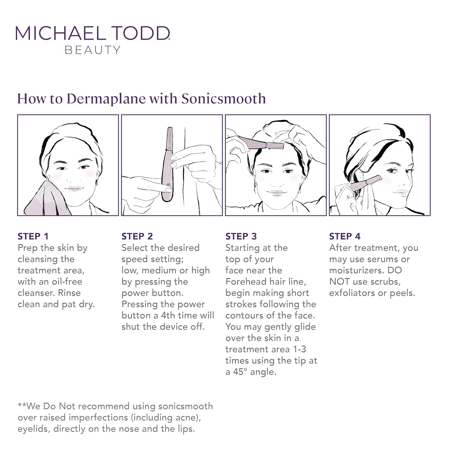 Michael Todd Beauty Sonicsmooth Dermaplane Razo - 8 Weeks of Dermaplaning Blades
