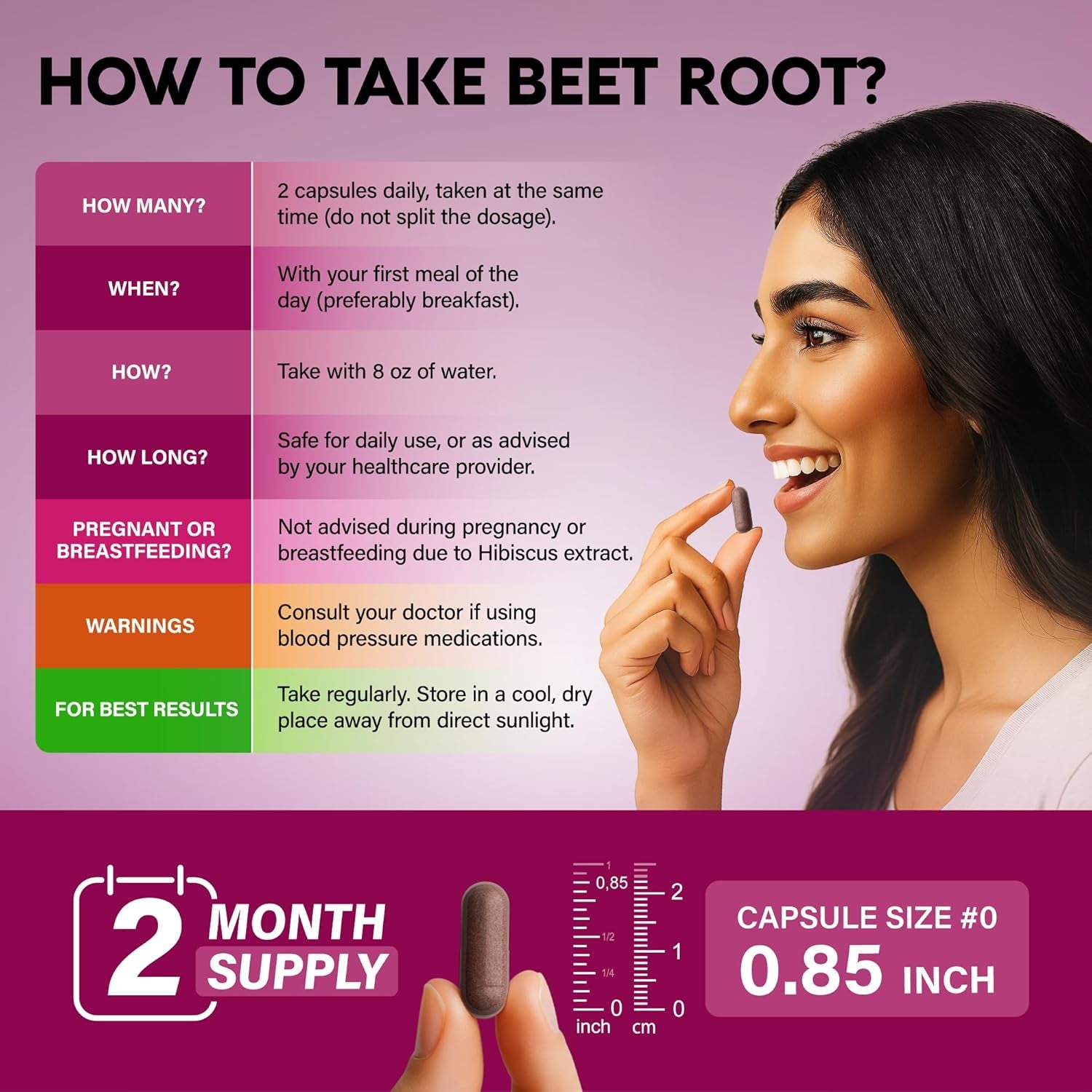 NUTRAHARMONY Beetroot Capsules - 120 Count | Nitric Oxide & Circulation Support | High-Strength Beet Root Extract | Vegan