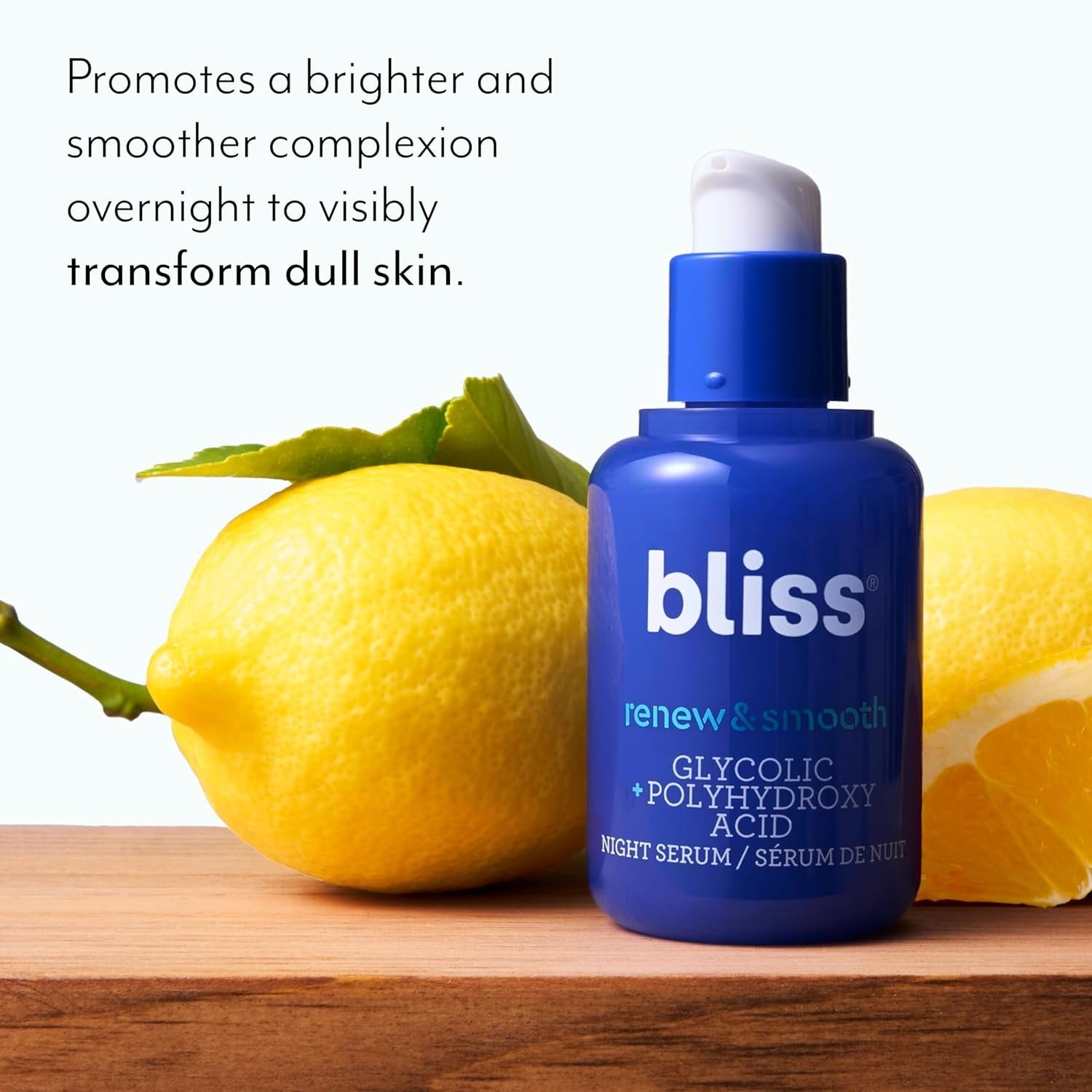 Bliss Renew & Smooth Night Serum – 30ml | Glycolic Acid Resurfacing for Radiant, Even Skin