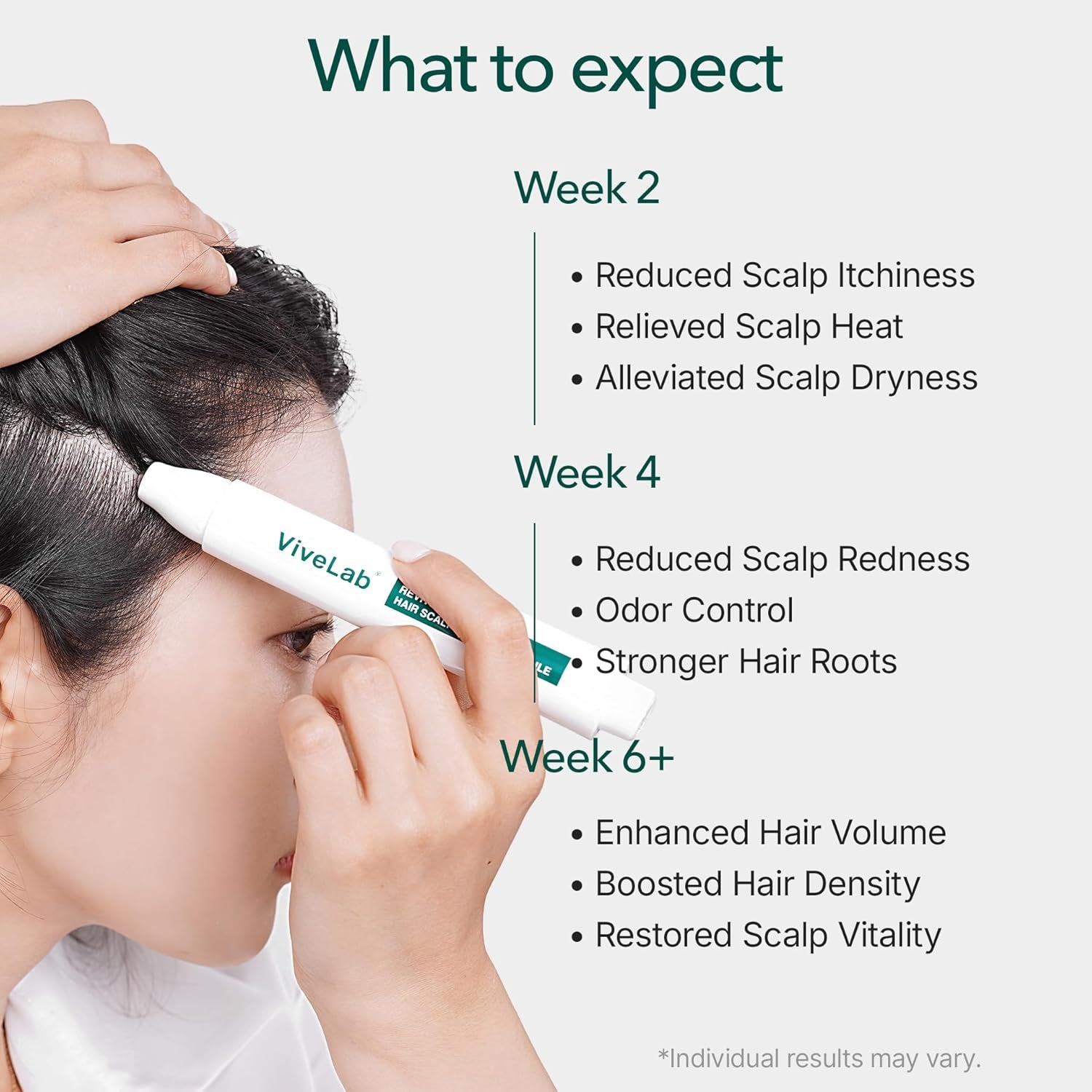 Vivelab Rosemary & Multi-Peptide Hair Growth Serum - Targeted Roll on Scalp Treatment for Thicker Hair Density, Clinically Tested for Healthier Hairline & Brows