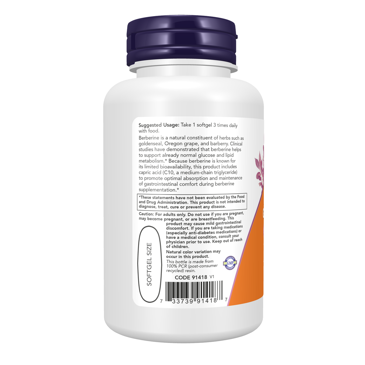 NOW Foods Berberine Glucose Support with MCT Oil – 90 Softgels